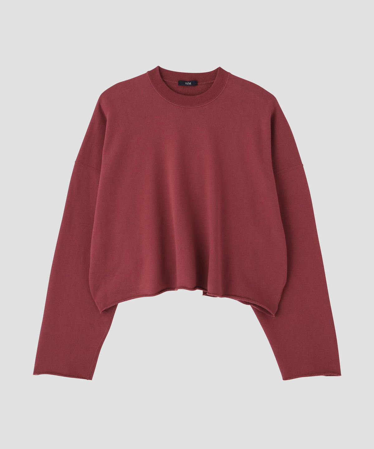 YLEVE / SOFT COTTON CUT OFF SWEAT SHIRT