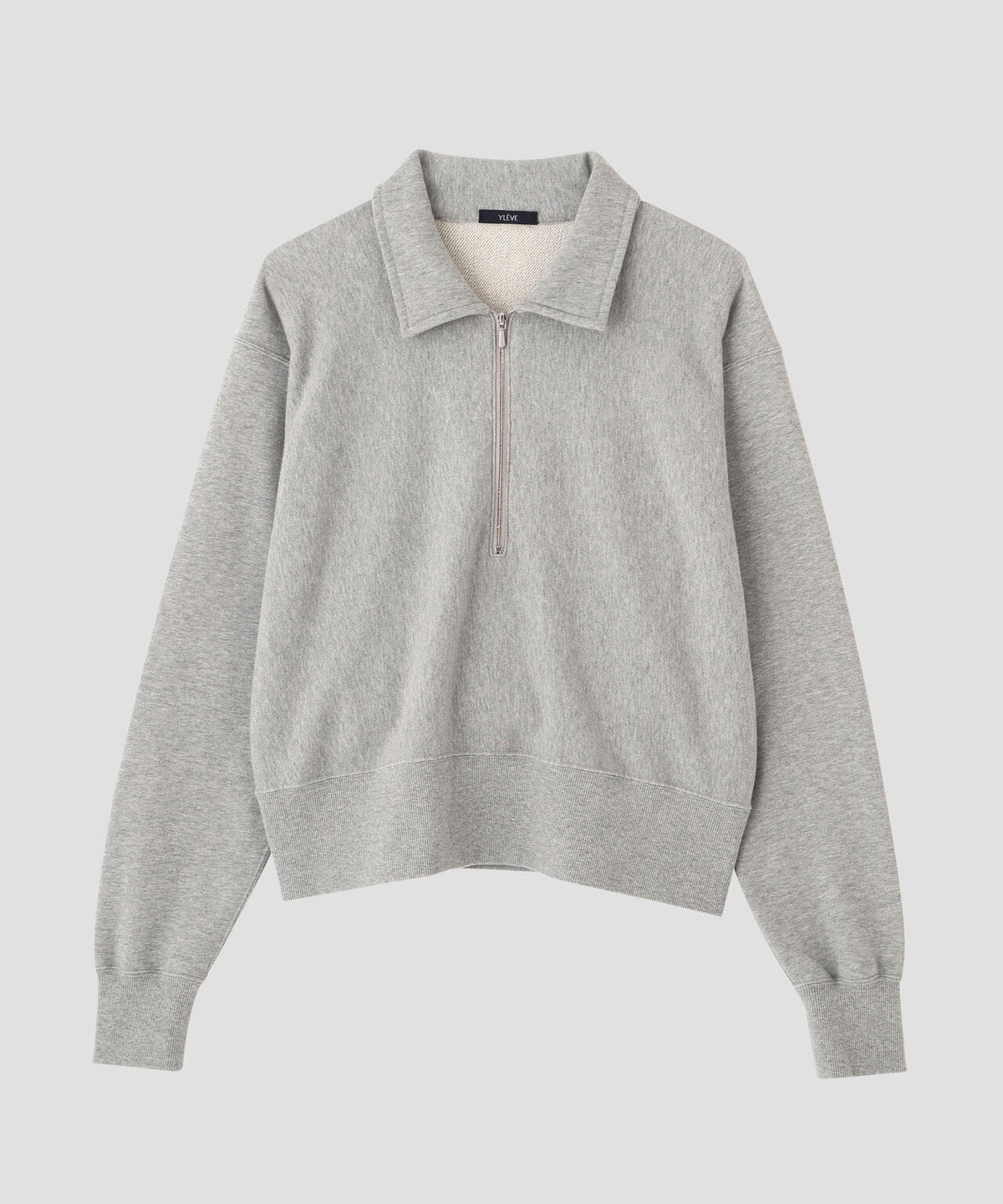 YLEVE / SOFT COTTON HALF ZIP SWEAT SHIRT