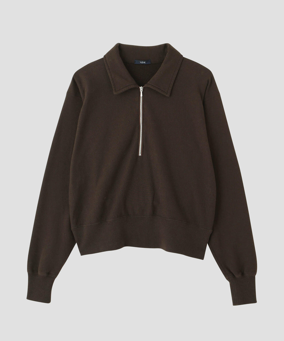 YLEVE / SOFT COTTON HALF ZIP SWEAT SHIRT