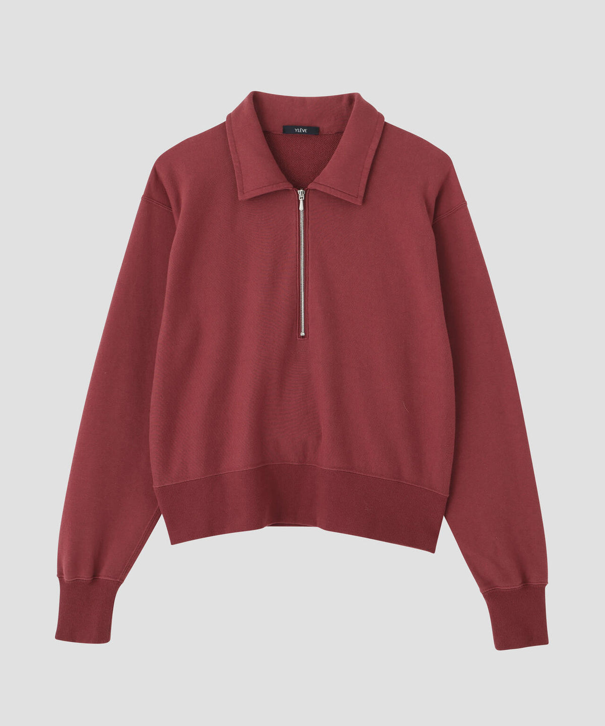 YLEVE / SOFT COTTON HALF ZIP SWEAT SHIRT