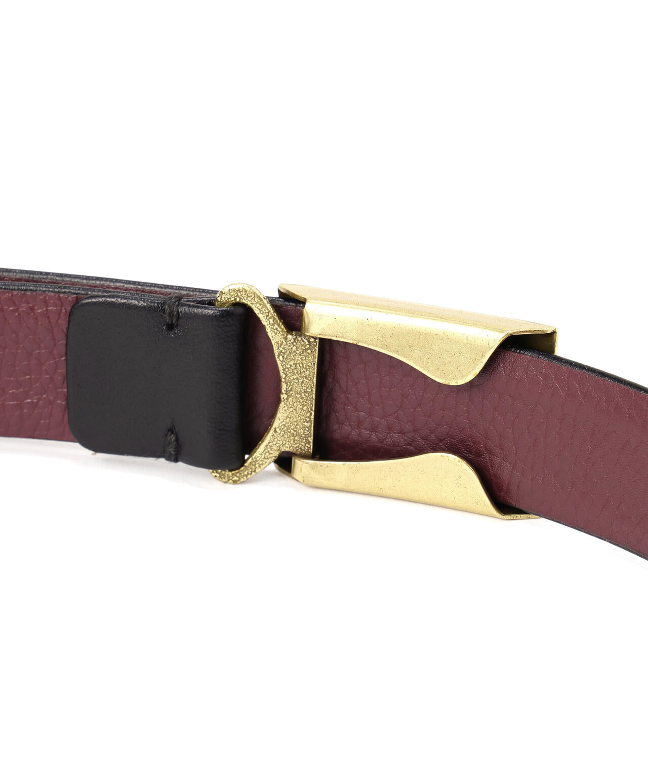 YLEVE / LEATHER BUCKLED BELT