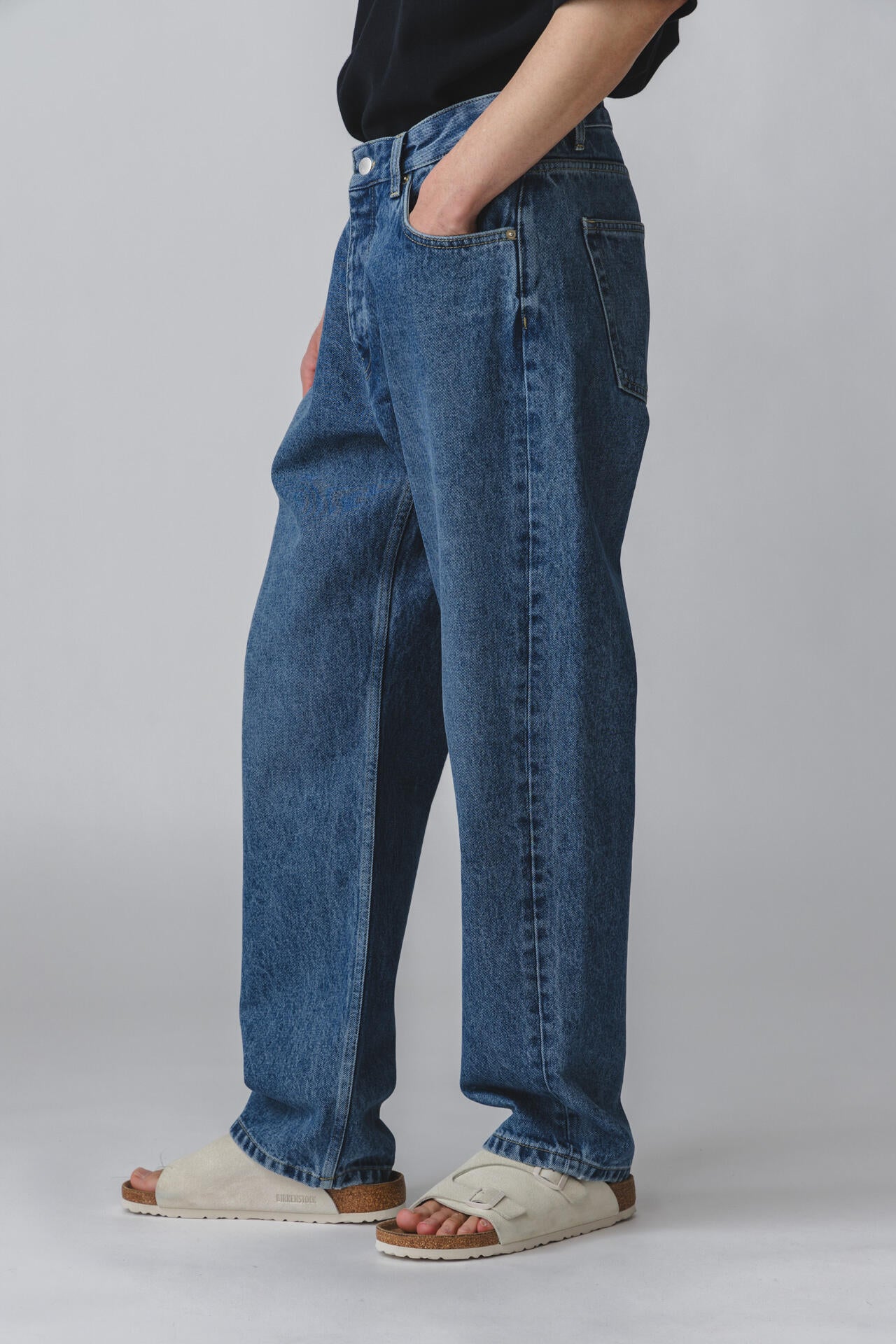 STUDIO NICHOLSON / 14OZ REGEN DENIM LOW RISE STRAIGHT LEG PANT