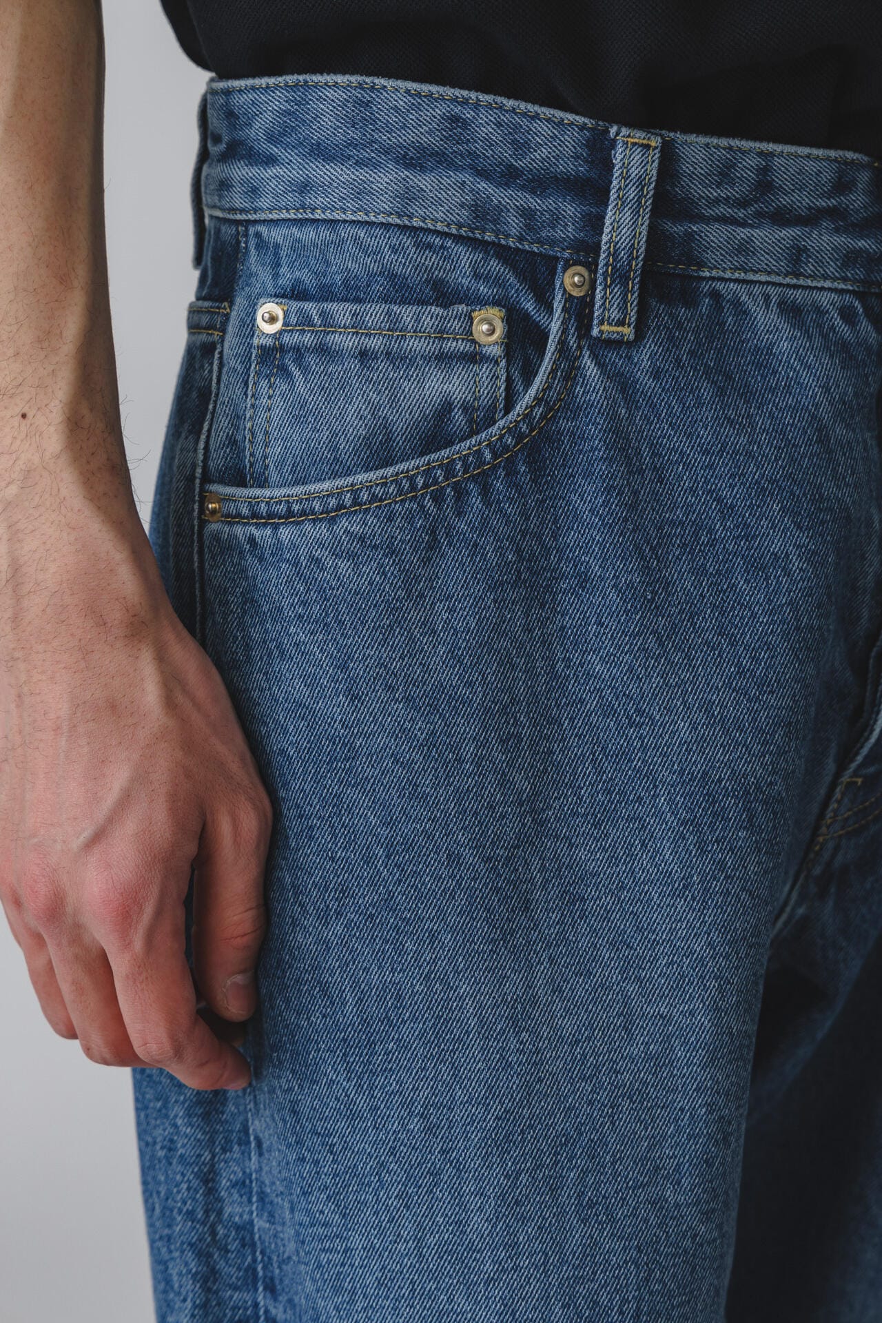 STUDIO NICHOLSON / 14OZ REGEN DENIM LOW RISE STRAIGHT LEG PANT