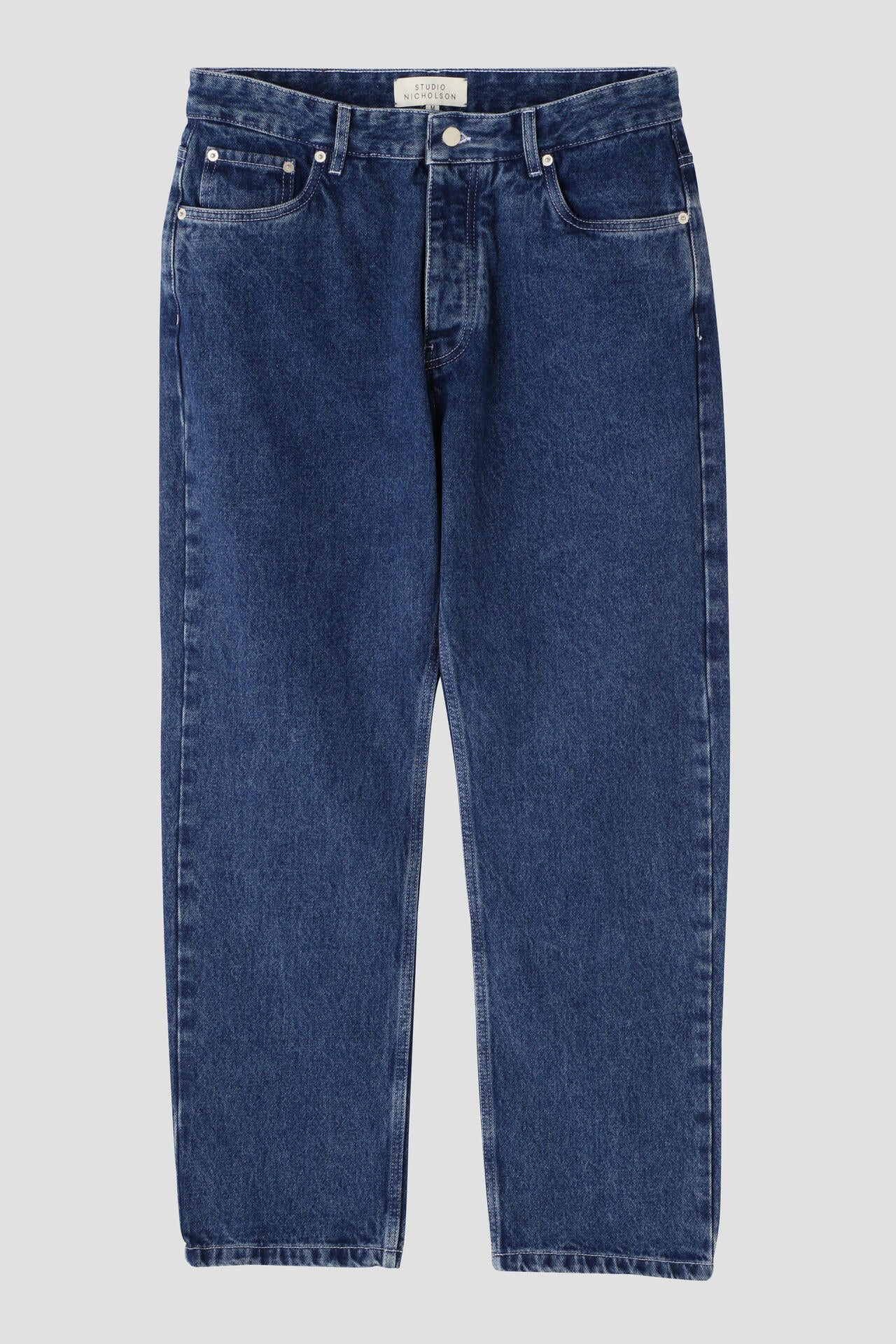 STUDIO NICHOLSON / 14OZ REGEN DENIM LOW RISE STRAIGHT LEG PANT