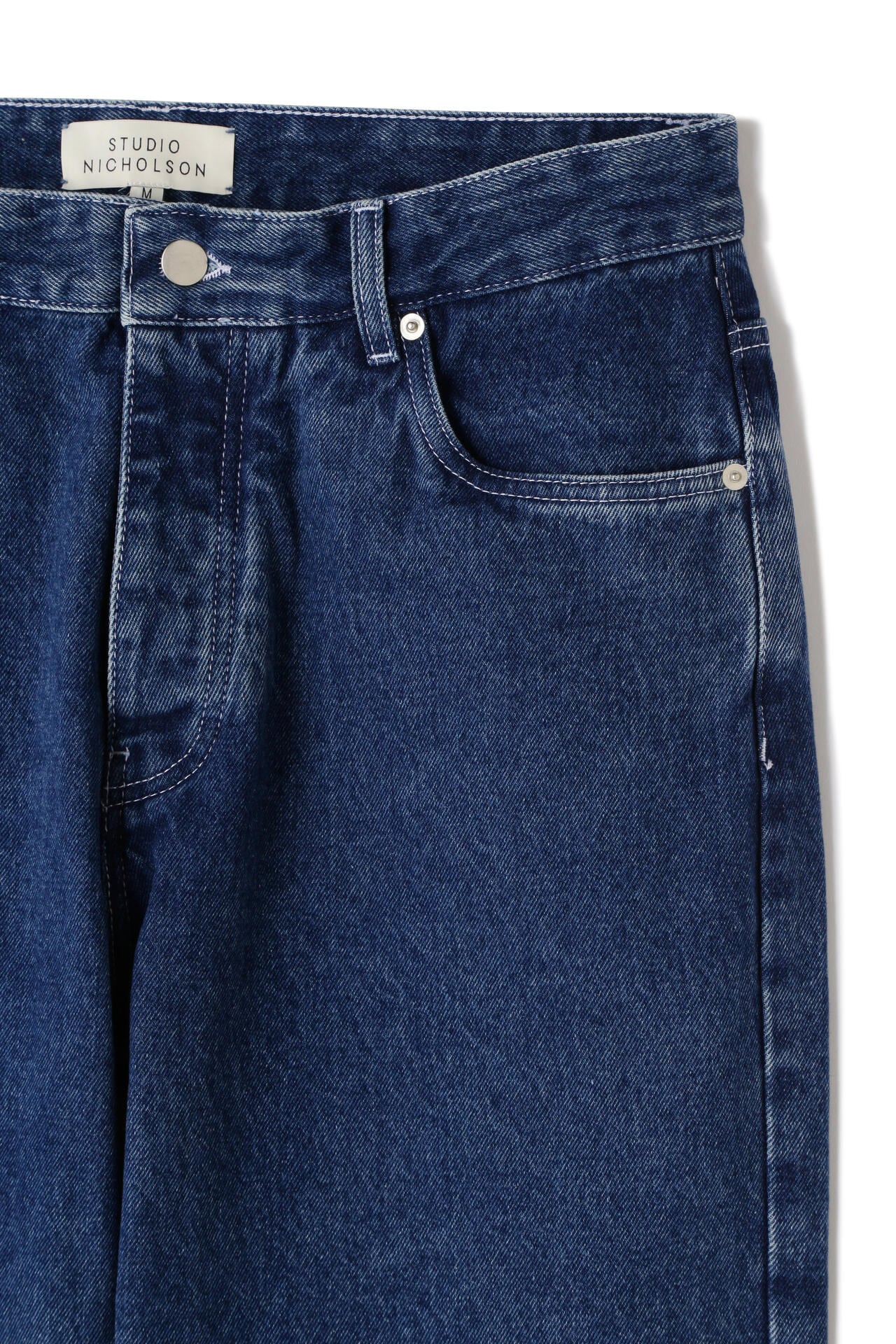 STUDIO NICHOLSON / 14OZ REGEN DENIM LOW RISE STRAIGHT LEG PANT