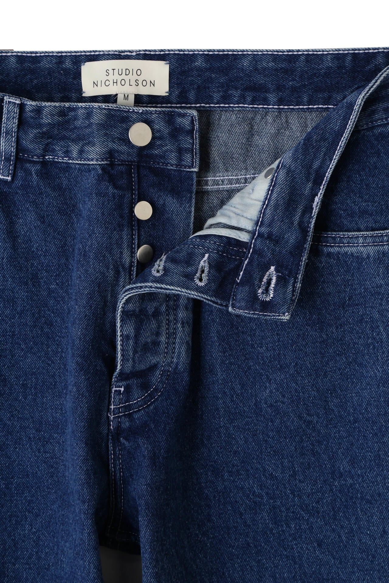 STUDIO NICHOLSON / 14OZ REGEN DENIM LOW RISE STRAIGHT LEG PANT