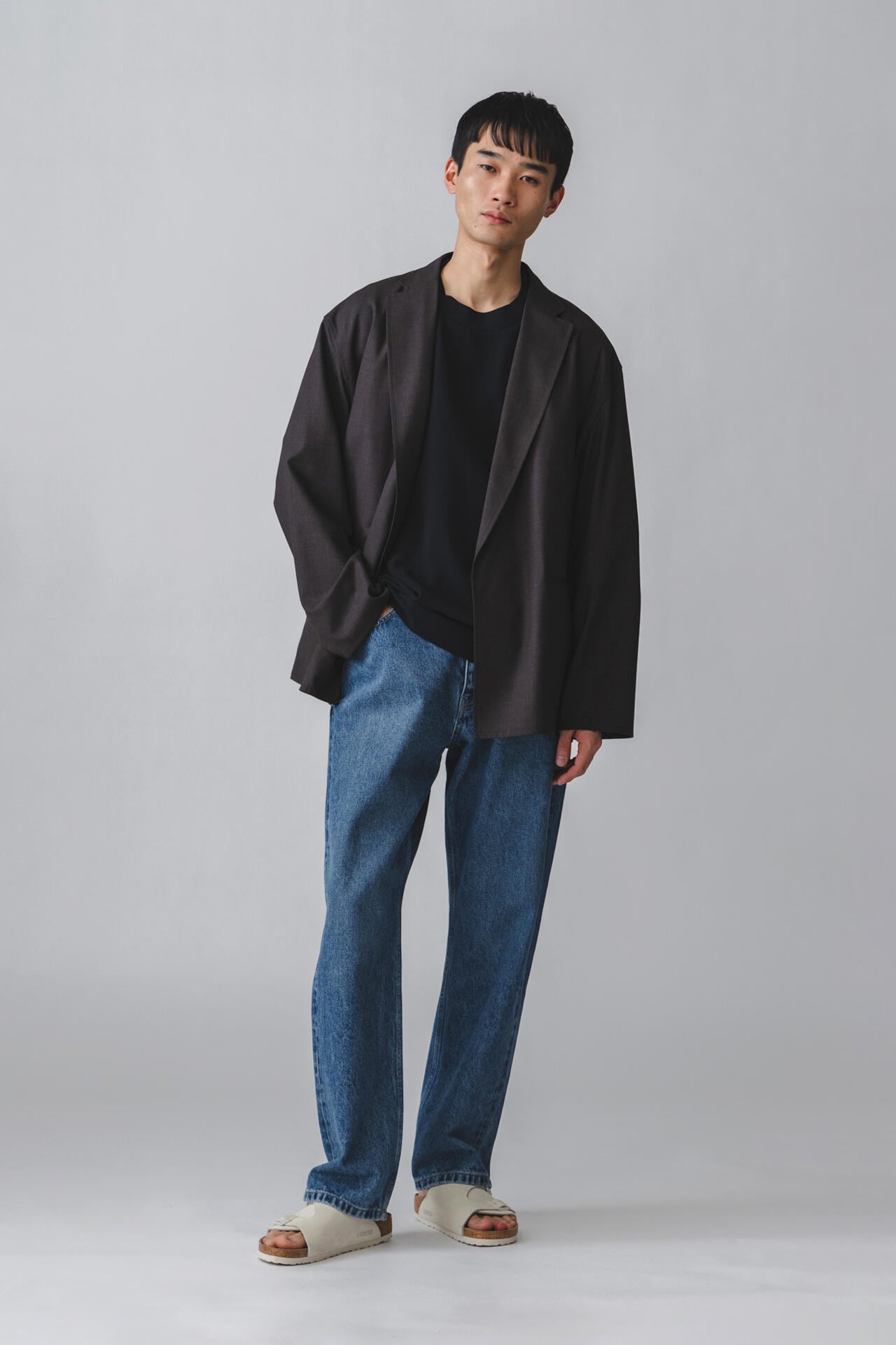 STUDIO NICHOLSON / 14OZ REGEN DENIM LOW RISE STRAIGHT LEG PANT