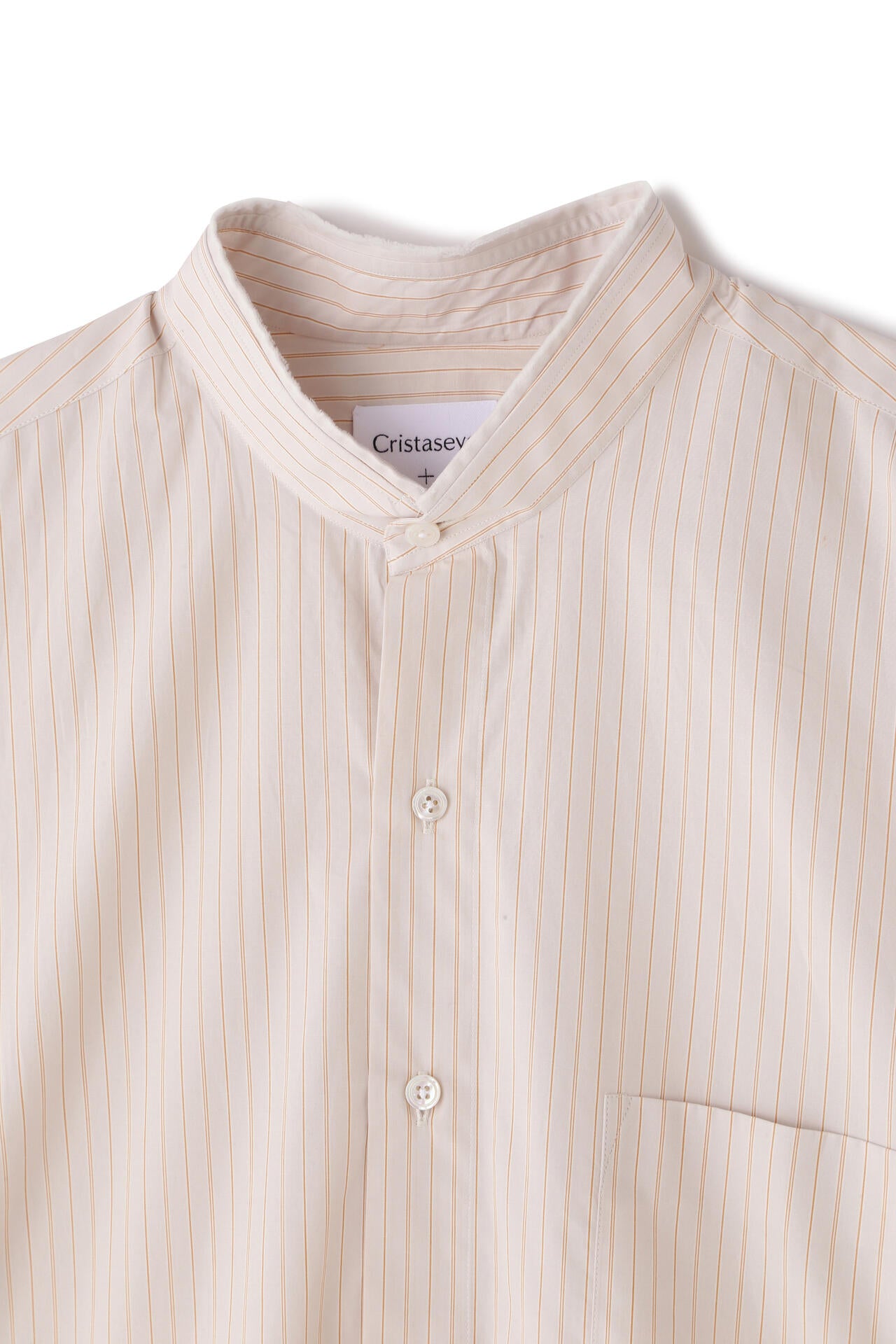 Cristaseya / HANDMADE MAO SHIRT WITH FRINGED COLLAR