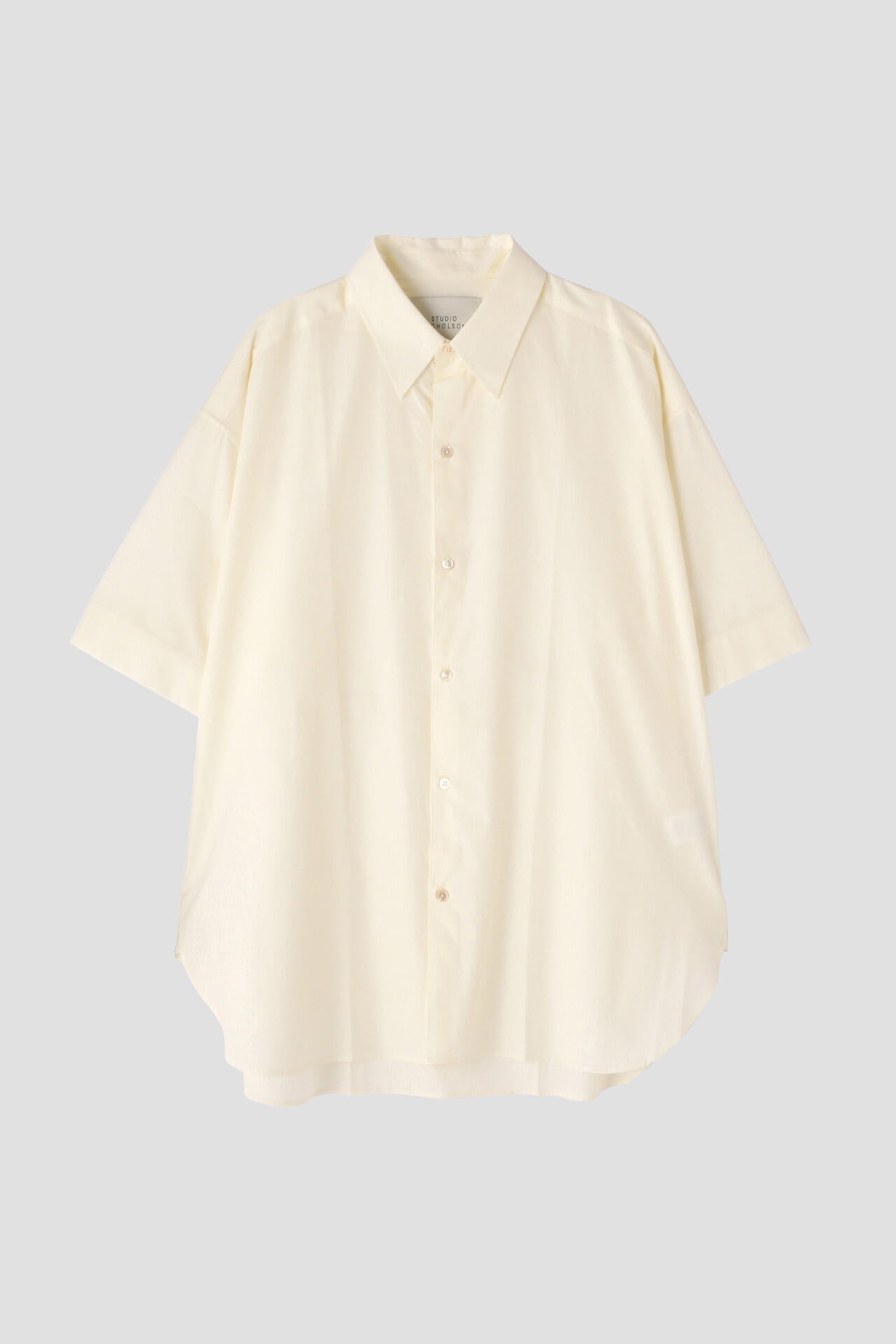 STUDIO NICHOLSON / MATTE COTTON POPLIN OVERSIZED SHORT SLEEVE SHIRT