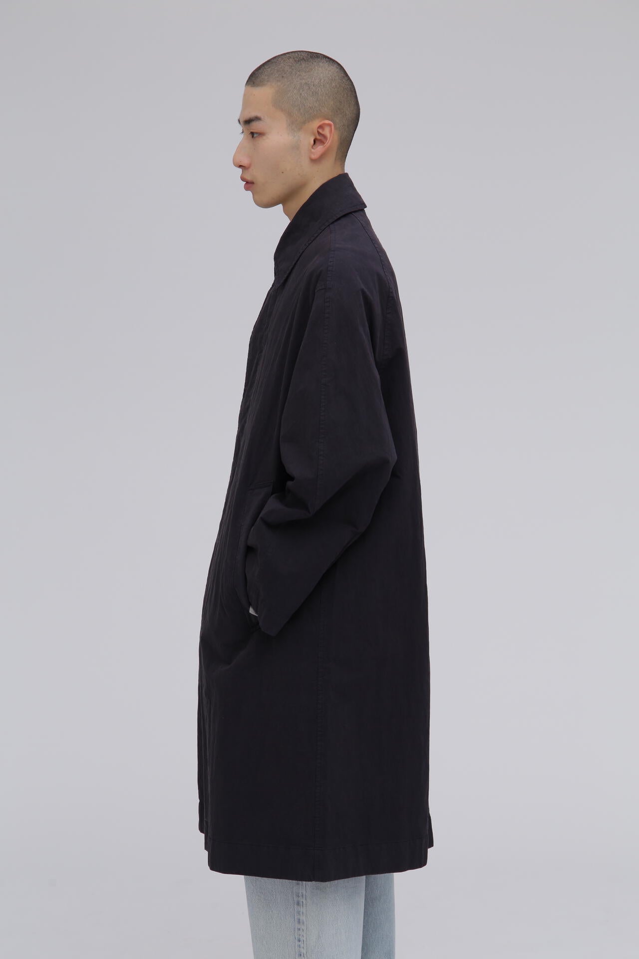 STUDIO NICHOLSON / HIGH TWIST CTTN NYLON LONG MAC