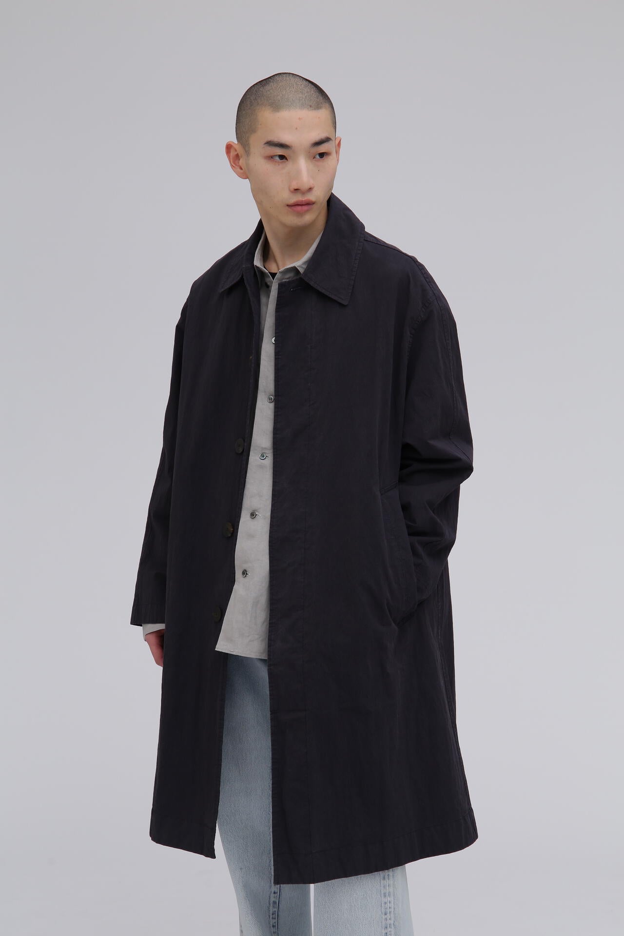 STUDIO NICHOLSON / HIGH TWIST CTTN NYLON LONG MAC
