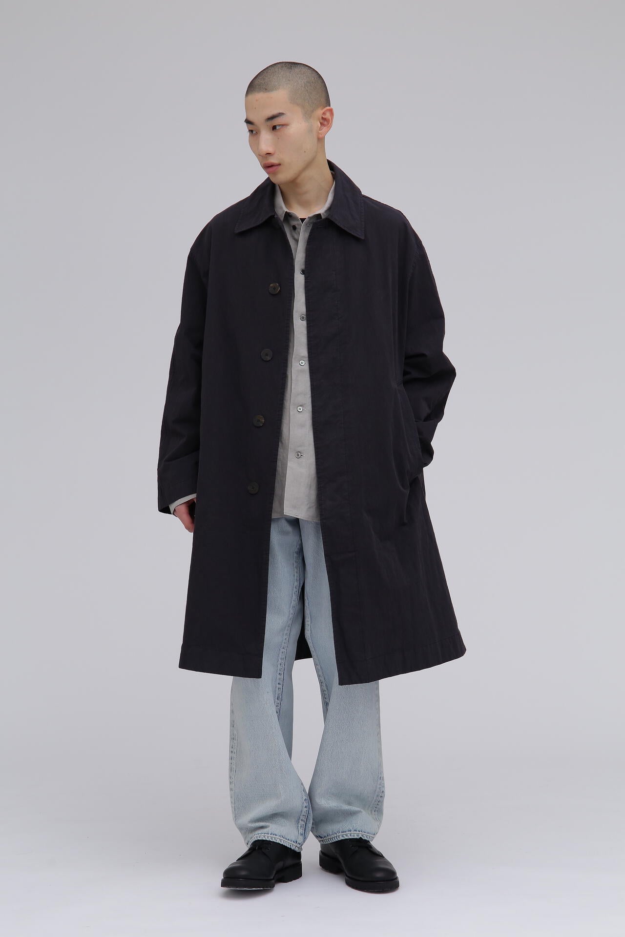 STUDIO NICHOLSON / HIGH TWIST CTTN NYLON LONG MAC