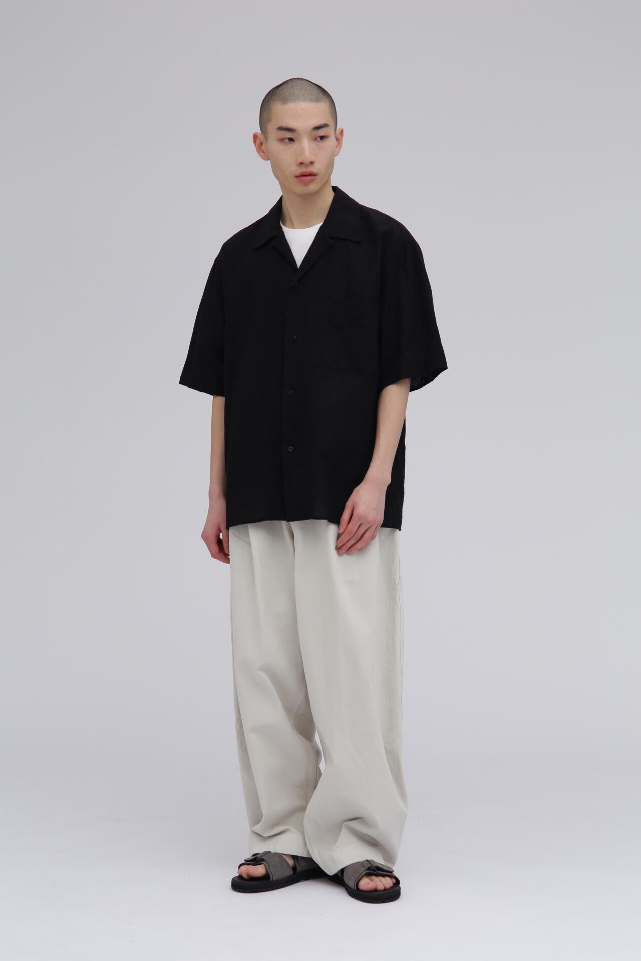 STUDIO NICHOLSON / ARCHIVE MODEL STRIPE DENIM PLEATED CARPENTER PANT
