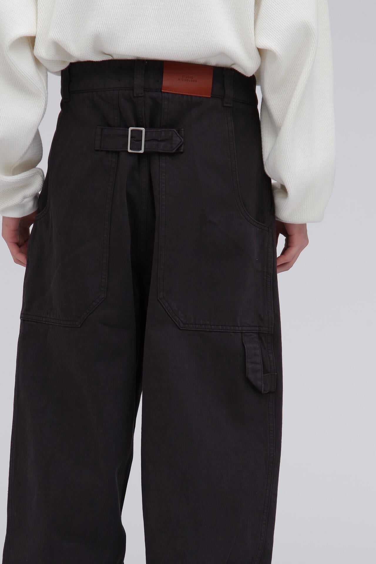 STUDIO NICHOLSON / ARCHIVE MODEL STRIPE DENIM PLEATED CARPENTER PANT