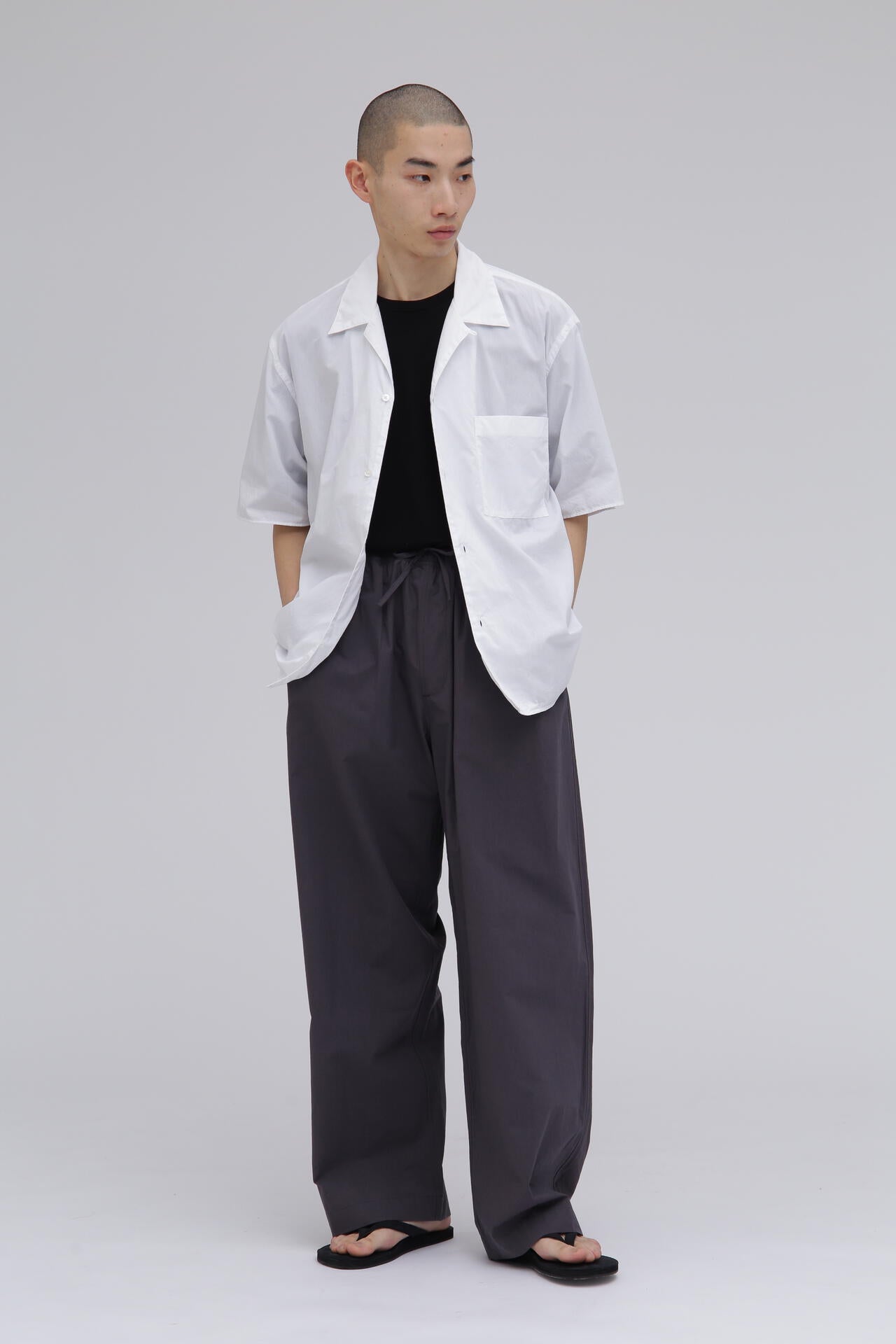 STUDIO NICHOLSON / JAPANESE COTTON NYLON DRAWSTRING WAIST PANT