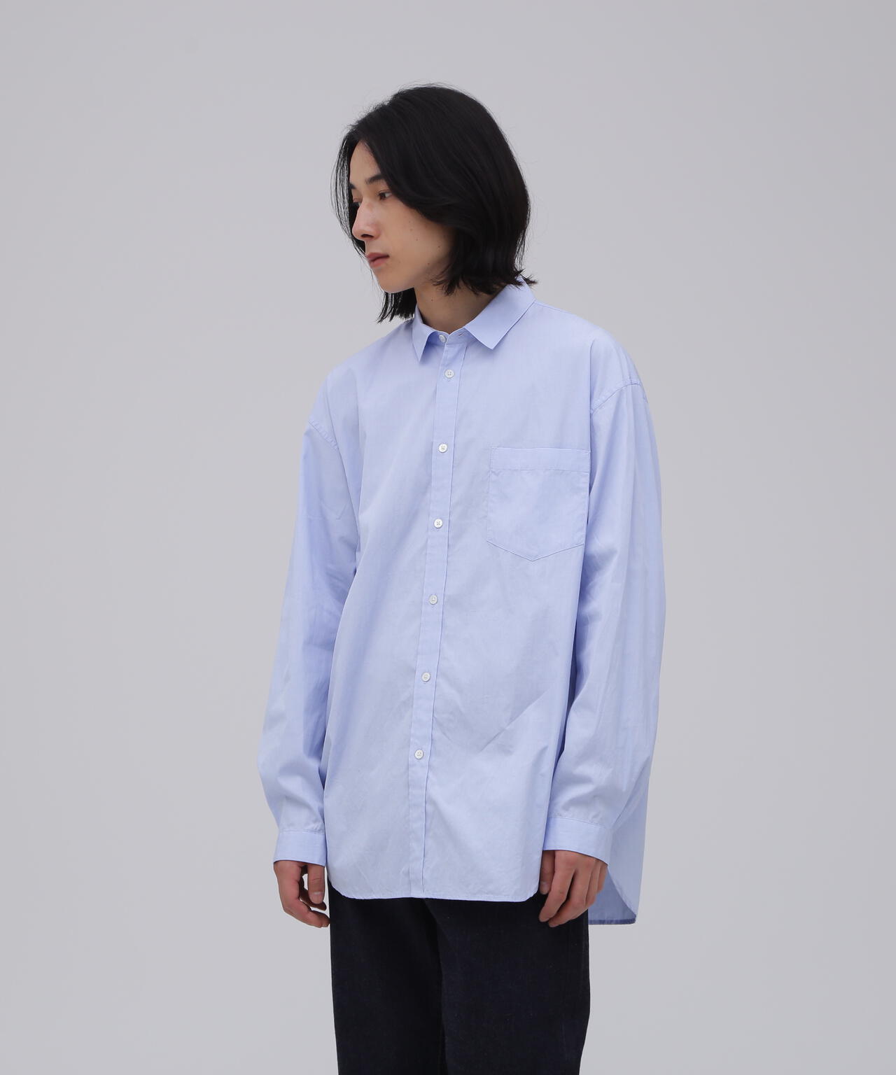 ATON / GIZA BROAD WASHED SHIRT
