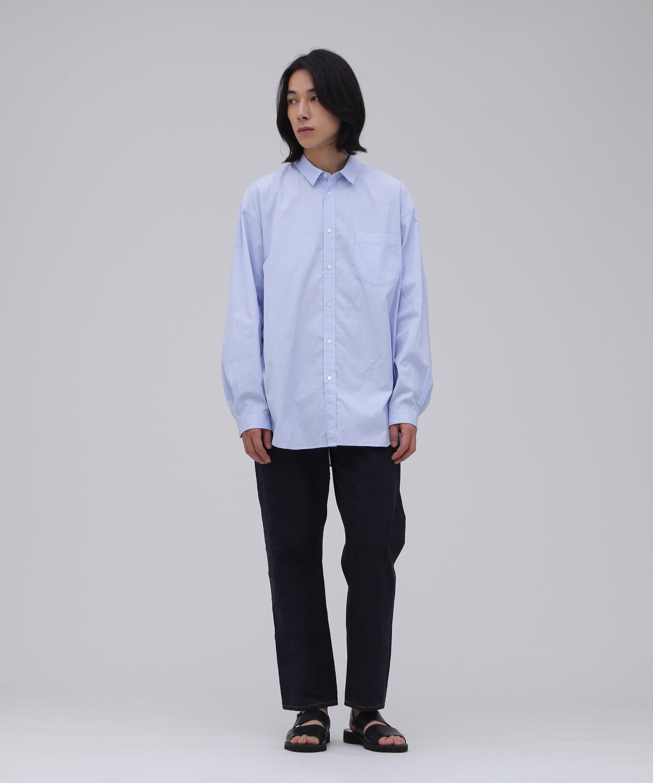 ATON / GIZA BROAD WASHED SHIRT