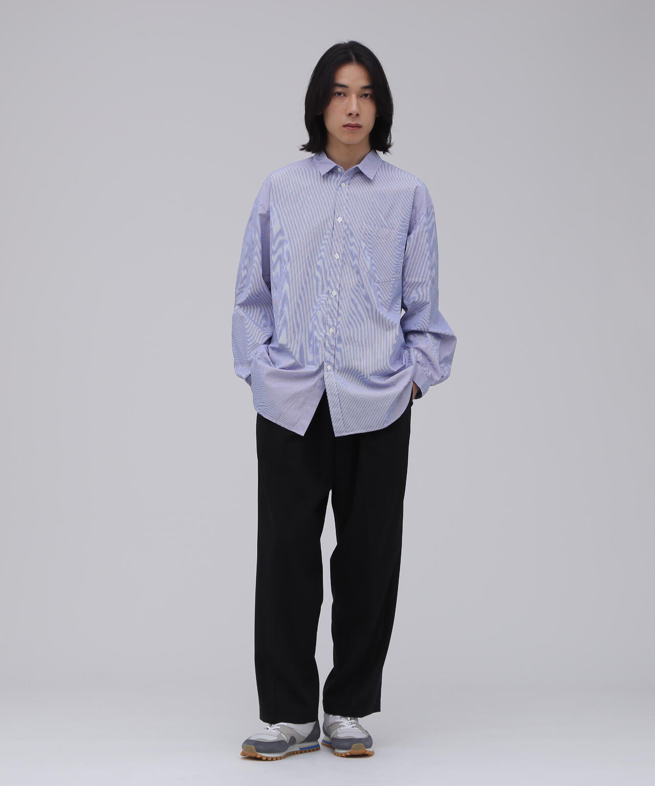 ATON / GIZA BROAD WASHED SHIRT