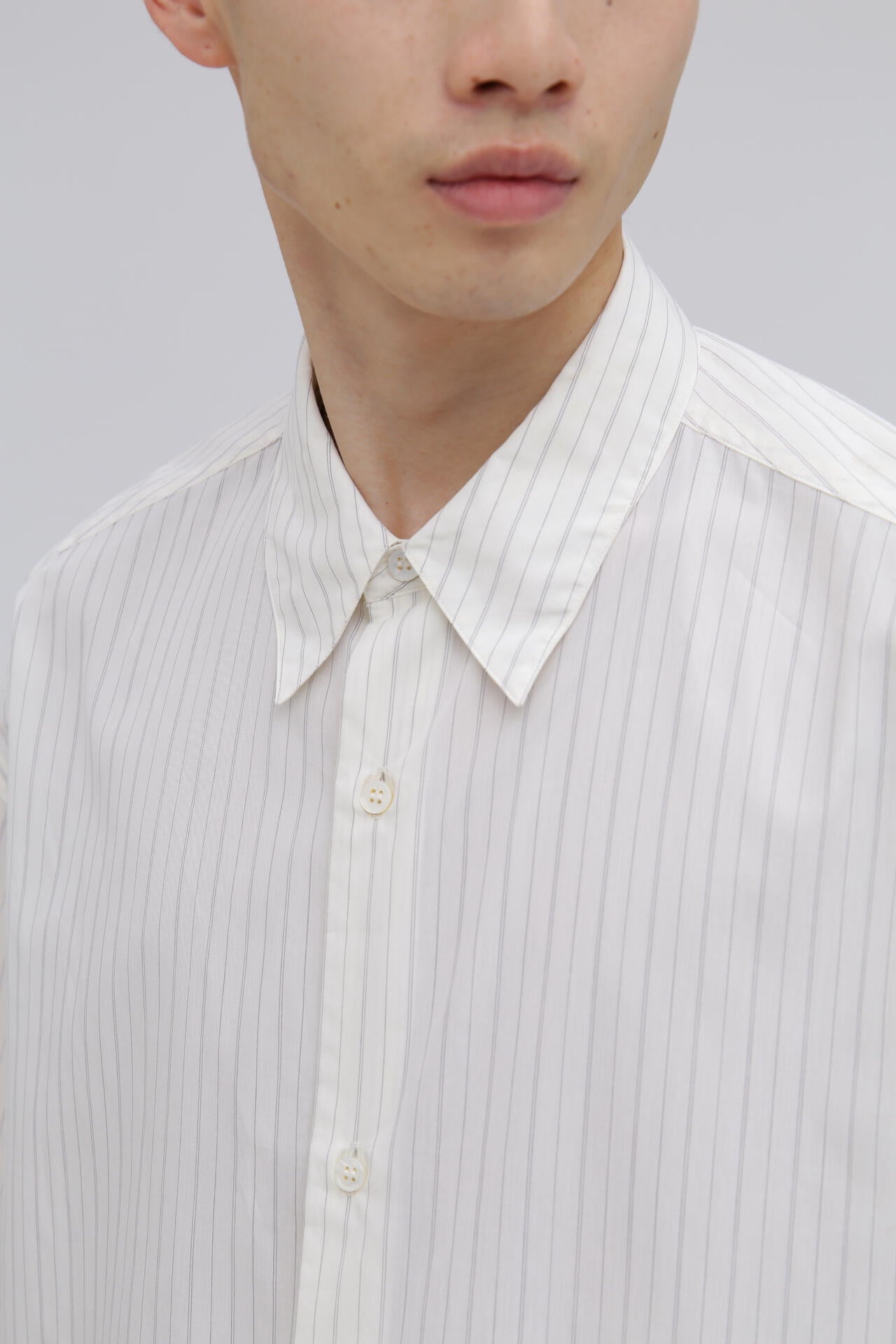 STUDIO NICHOLSON / ARCHIVE MODEL STRIPE SHORT SLEEVE BOXY SHIRT