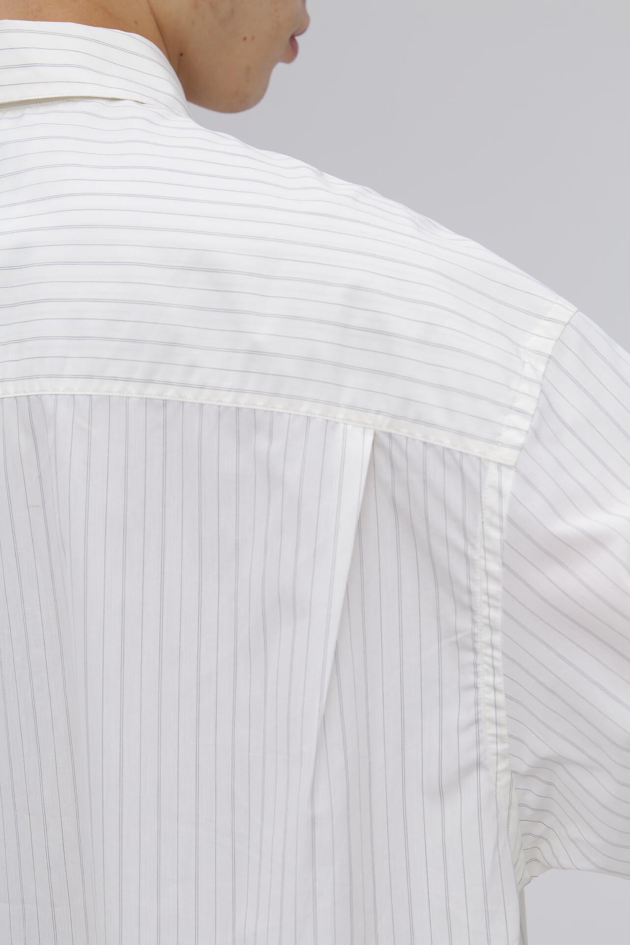 STUDIO NICHOLSON / ARCHIVE MODEL STRIPE SHORT SLEEVE BOXY SHIRT