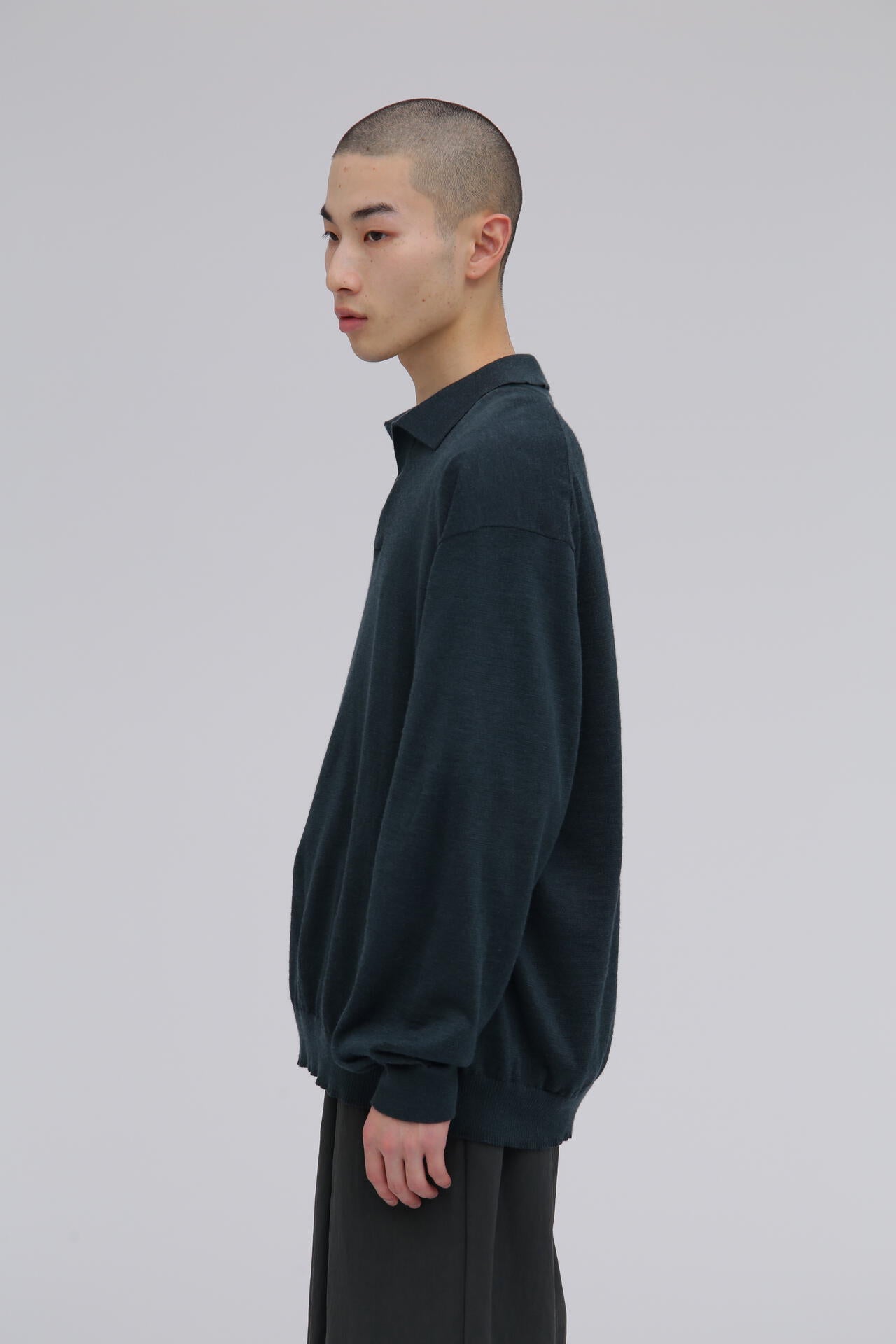 ATON / RAMIE CASHMERE SKIPPER POLO SWEATER