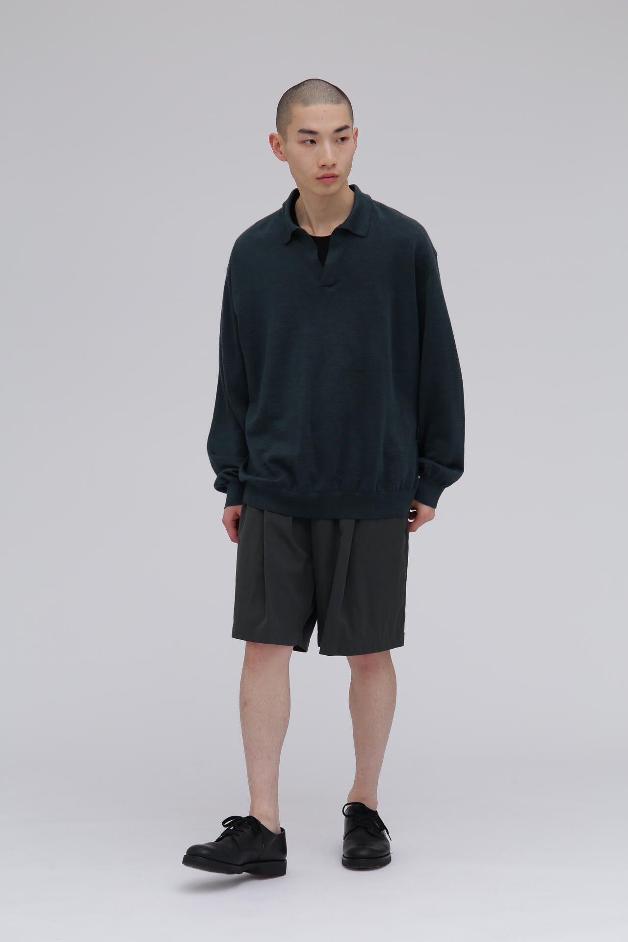 ATON / RAMIE CASHMERE SKIPPER POLO SWEATER