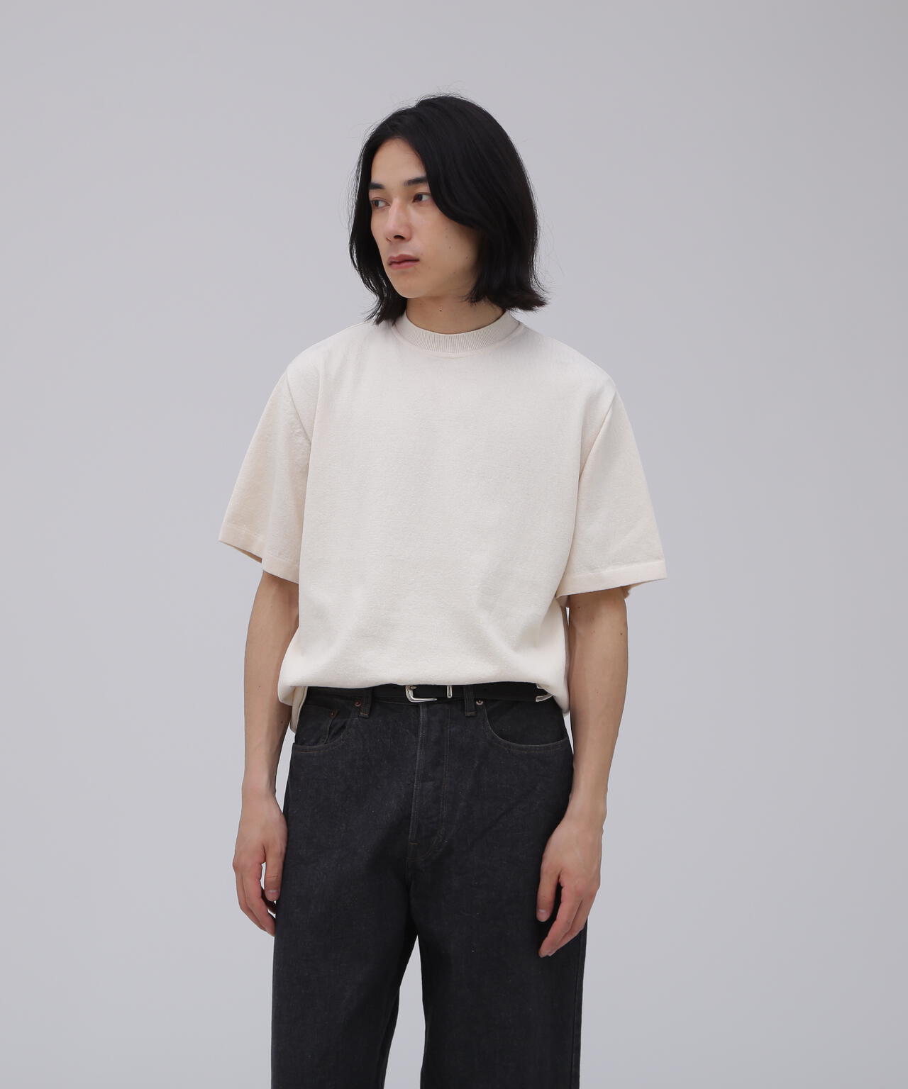 Yonetomi / LIGHT WAVE COTTON KNIT TEE (SOLID)