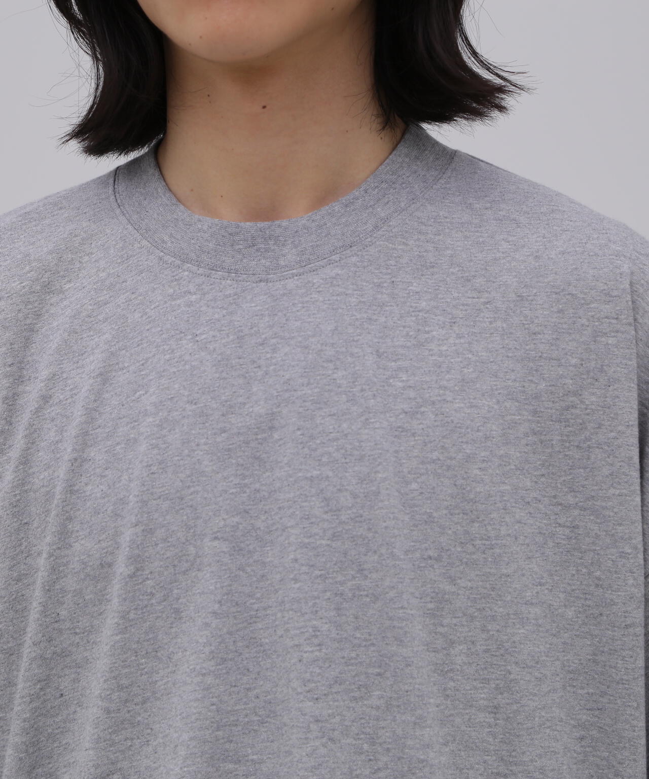 STUDIO NICHOLSON / GARMENT DYE DENIM JERSEY BRANDED SHORT SLEEVE T SH