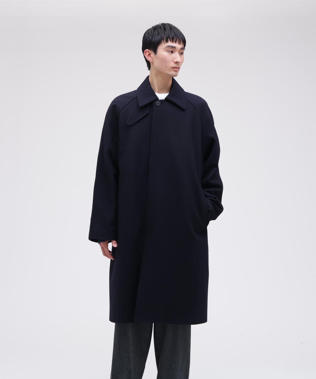 STUDIO NICHOLSON / MELTON WOOL RAGLAN WOOL COAT