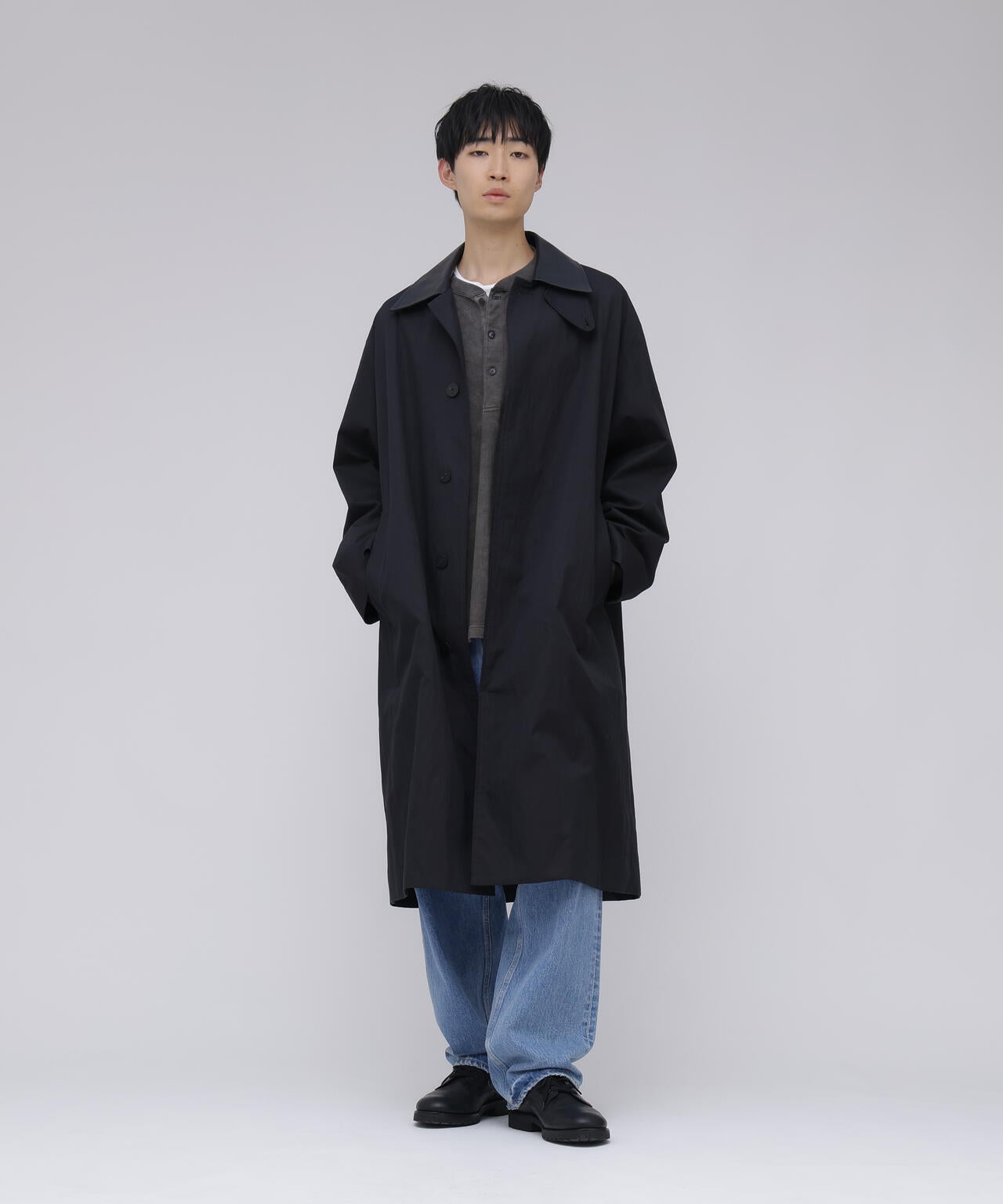 STUDIO NICHOLSON / WASHED WEATHER CLOTH TRENCH COAT