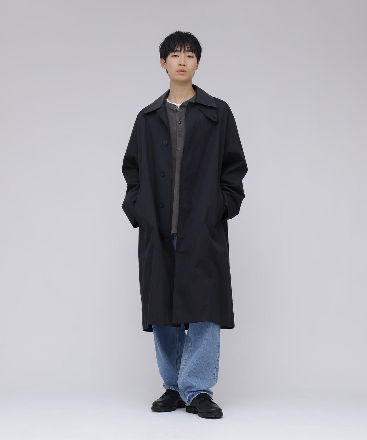 STUDIO NICHOLSON / WASHED WEATHER CLOTH TRENCH COAT