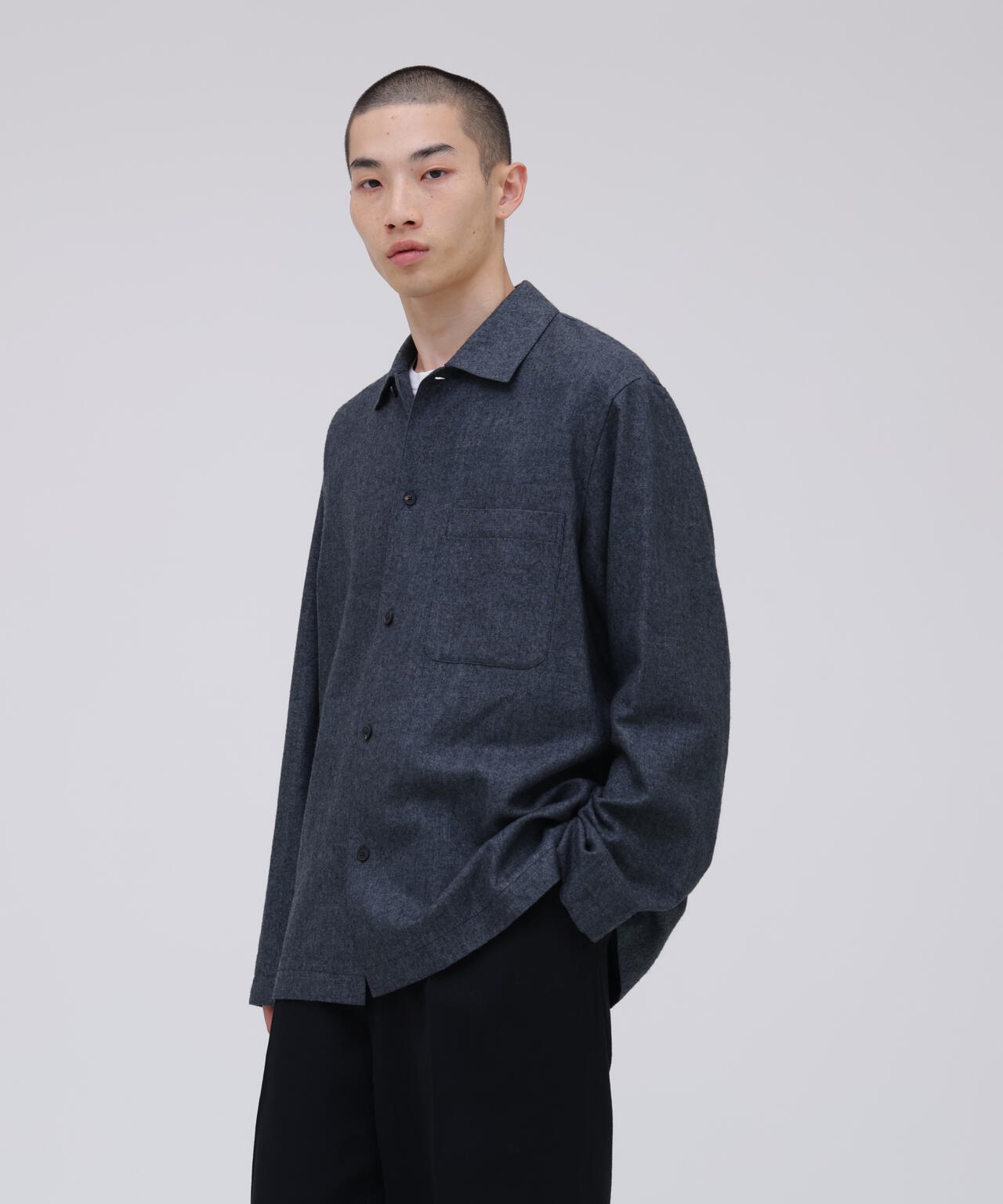ATON / LINEN WOOL TWILL SHIRT JACKET | THE LIBRARY（ザ ライブ