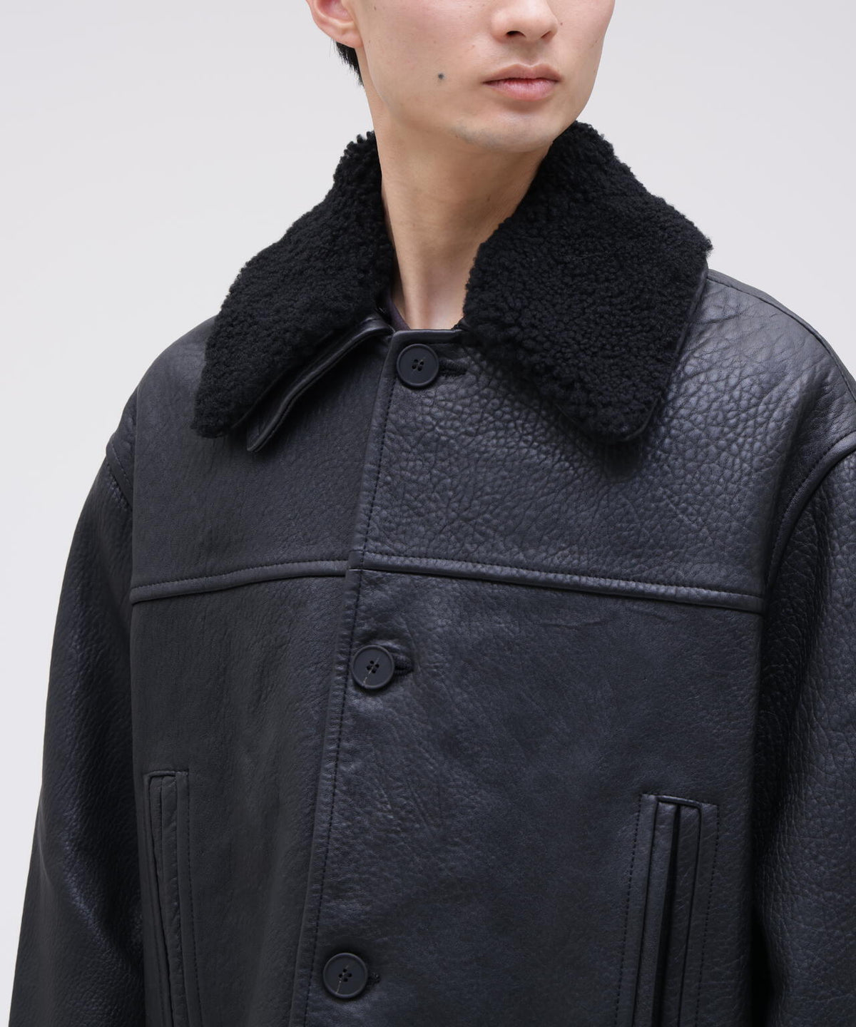 STUDIO NICHOLSON / SHEARLING COLLAR JACKET