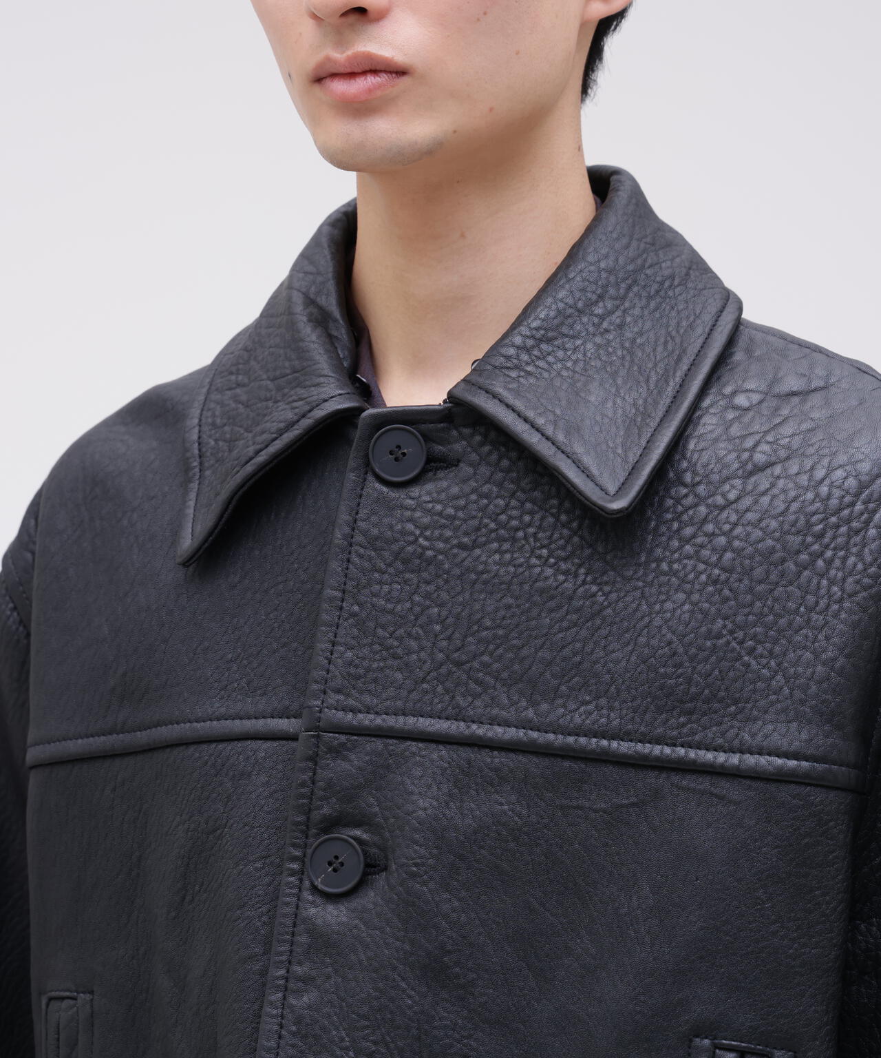 STUDIO NICHOLSON / SHEARLING COLLAR JACKET