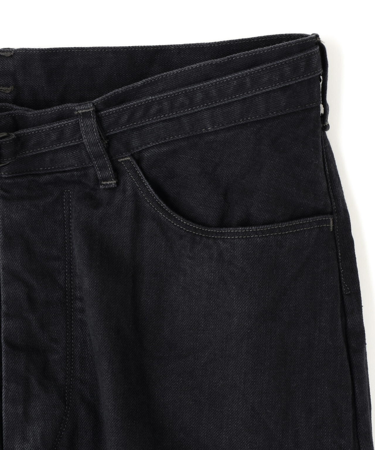 blurhms / 12.9OZ DENIM NARROW BELTED PANTS