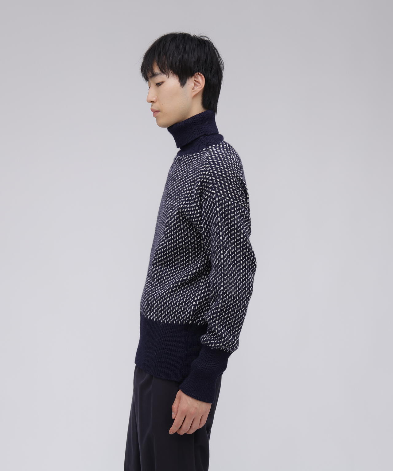 MILLER RAYNER / Roll neck nordic pattern sweater