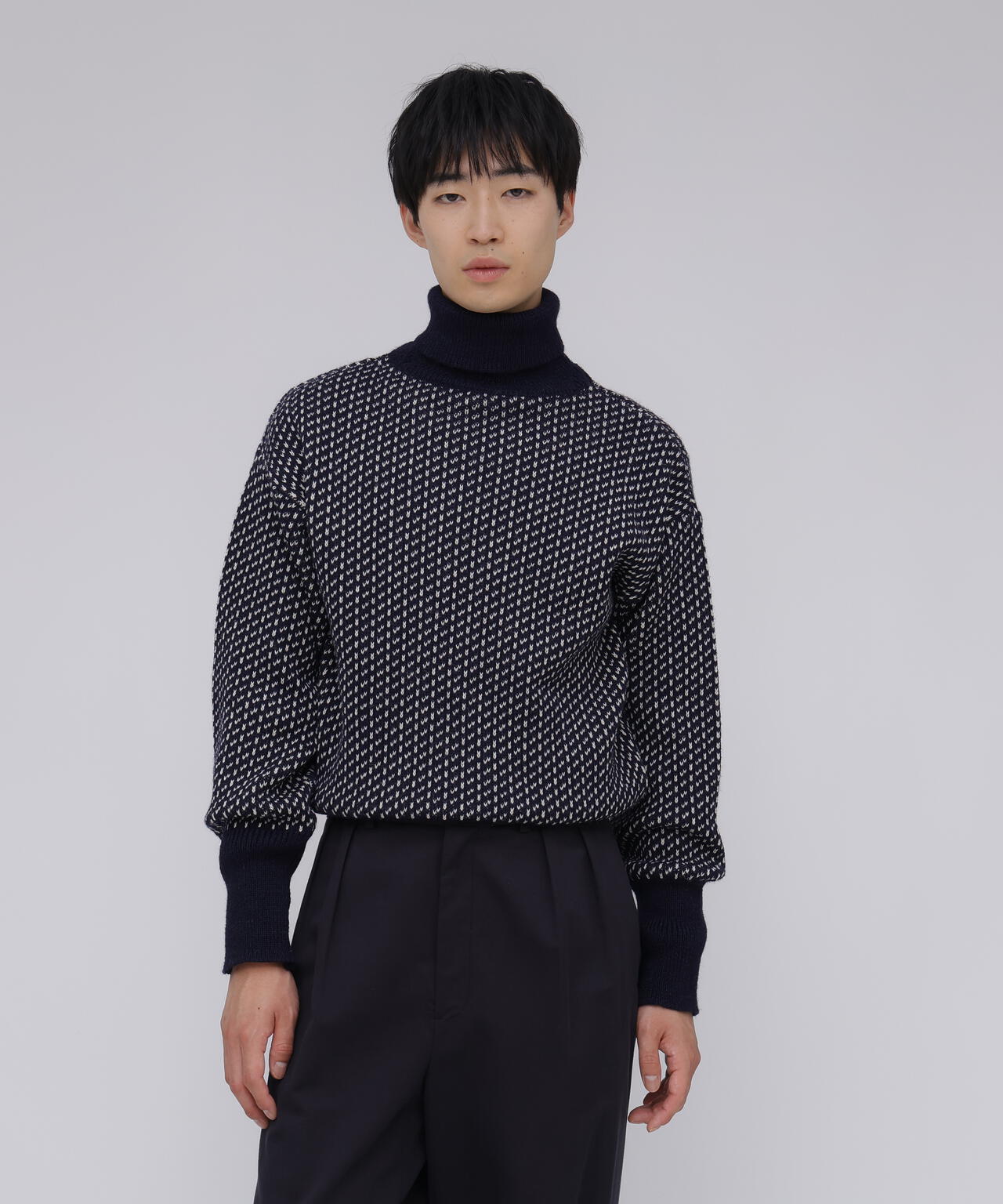 MILLER RAYNER / Roll neck nordic pattern sweater