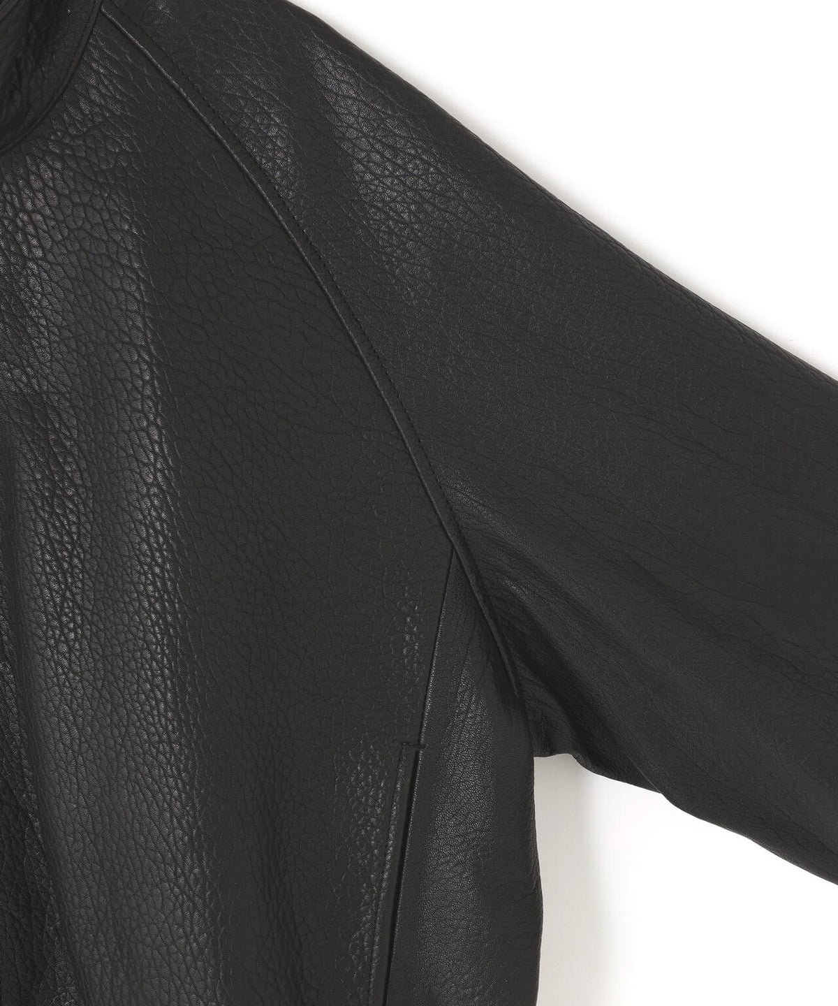 STUDIO NICHOLSON / TEXTURED LEATHER HARRINGTON JACKET