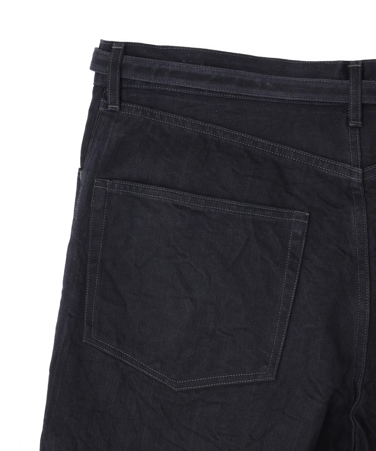 blurhms / 12.9OZ DENIM BIAS BELTED PANTS