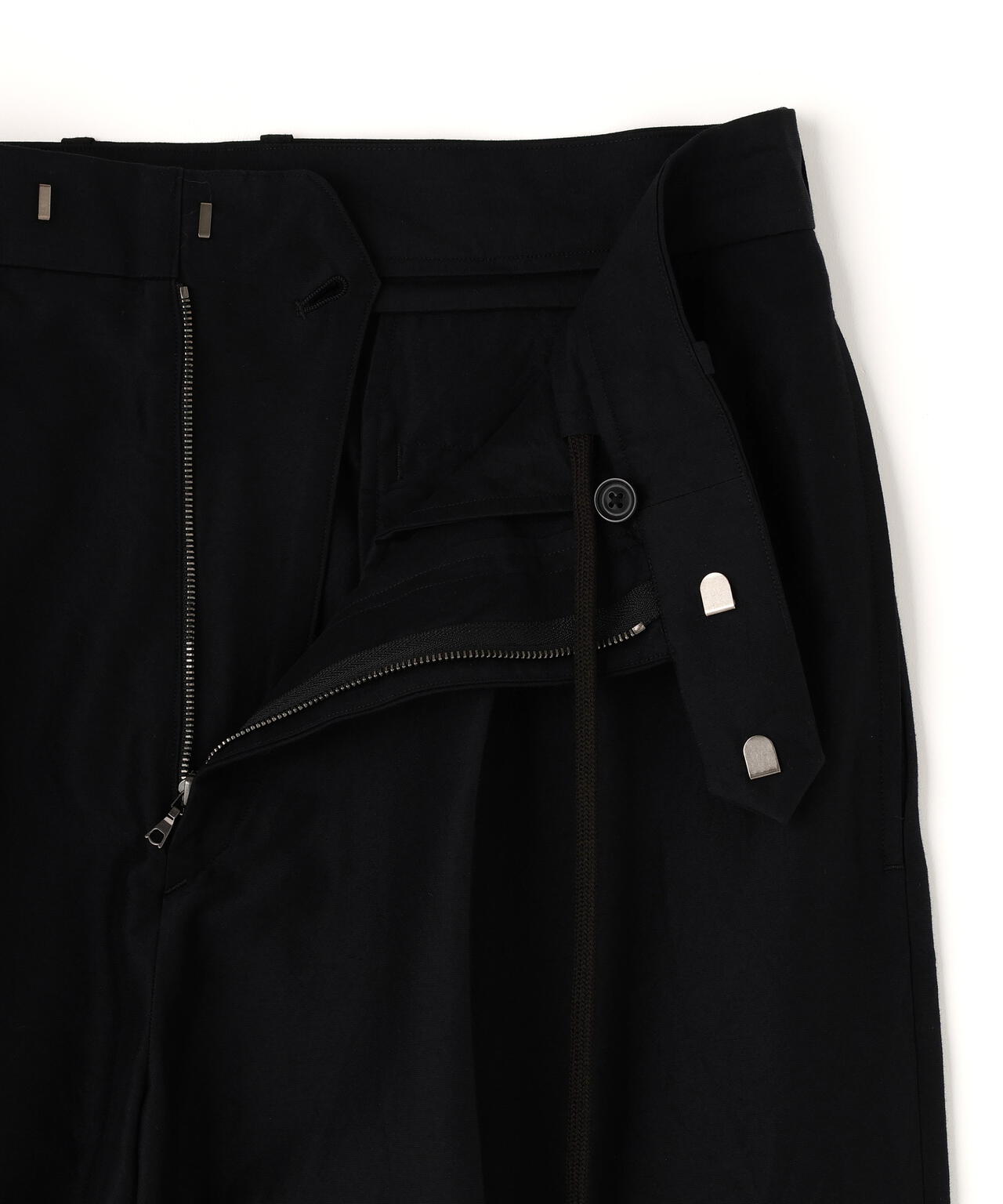 blurhms / SILK WOOL COTTON TWO-TUCK SLACKS