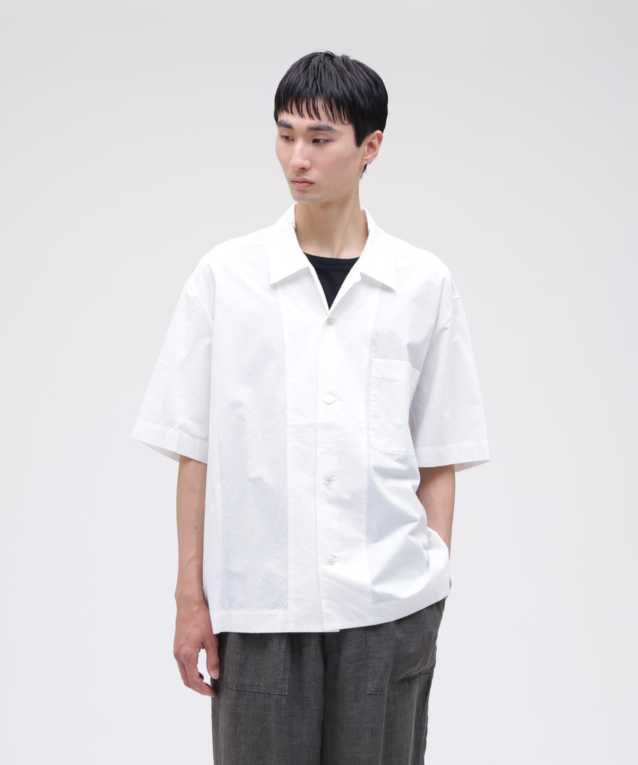 STUDIO NICHOLSON / TYPEWRITER COTTON SHORT SLEEVE SHIRT