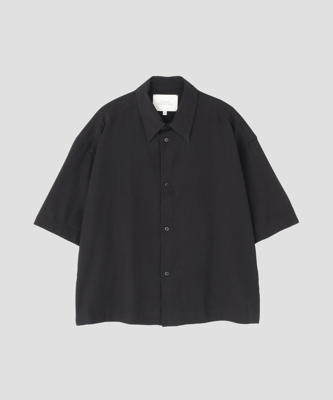 STUDIO NICHOLSON / TONAL BROKEN TWILL SHORT SLEEVE BOXY SHIRT