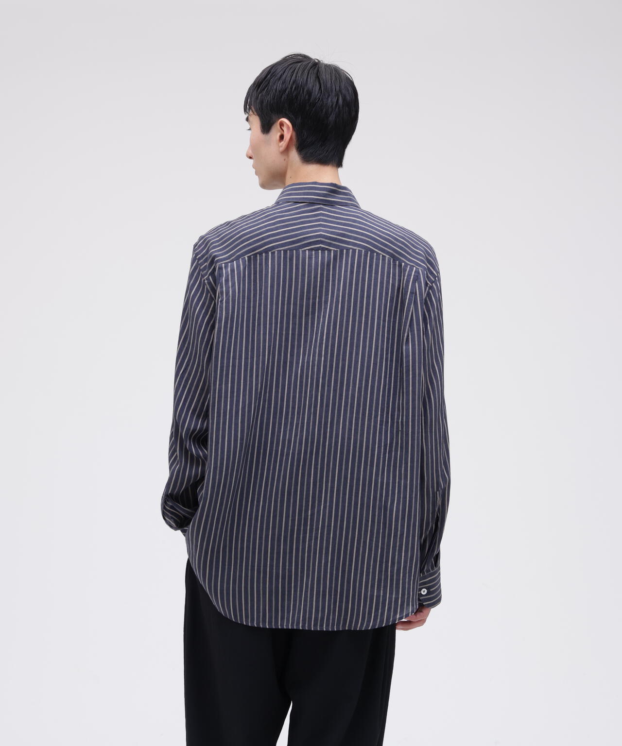STUDIO NICHOLSON / LYOCELL SILK STRIPE BOXY OVERSIZED SHIRT