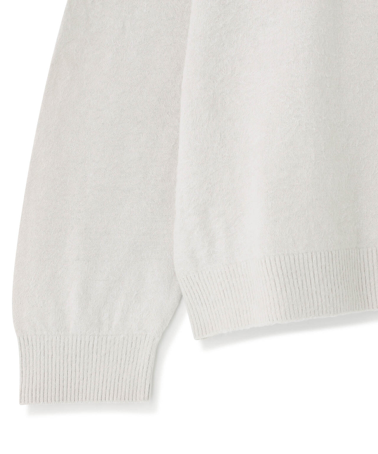 ATON / LINEN SHORT FUR ZIP UP POLO SWEATER