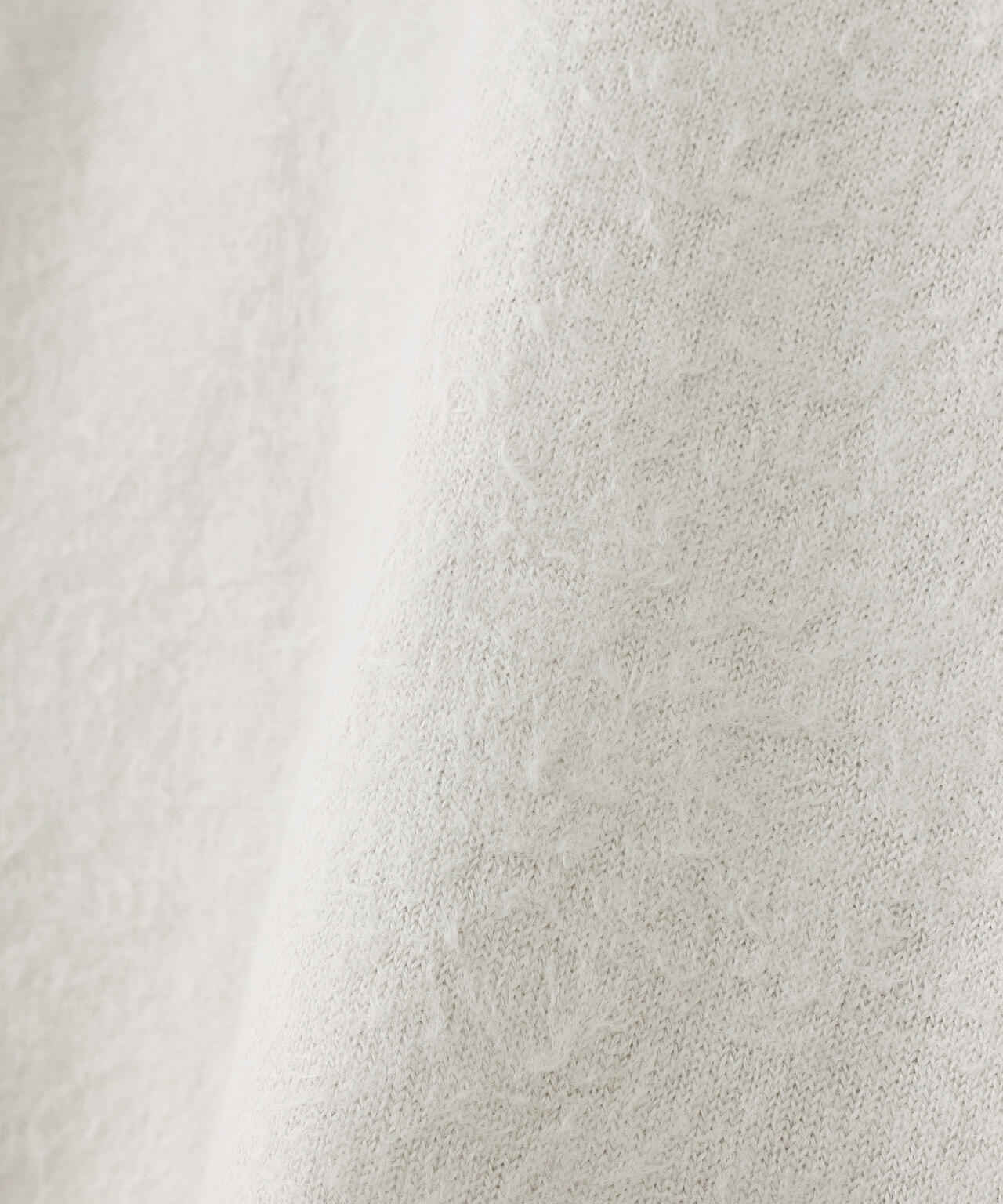 ATON / LINEN SHORT FUR ZIP UP POLO SWEATER