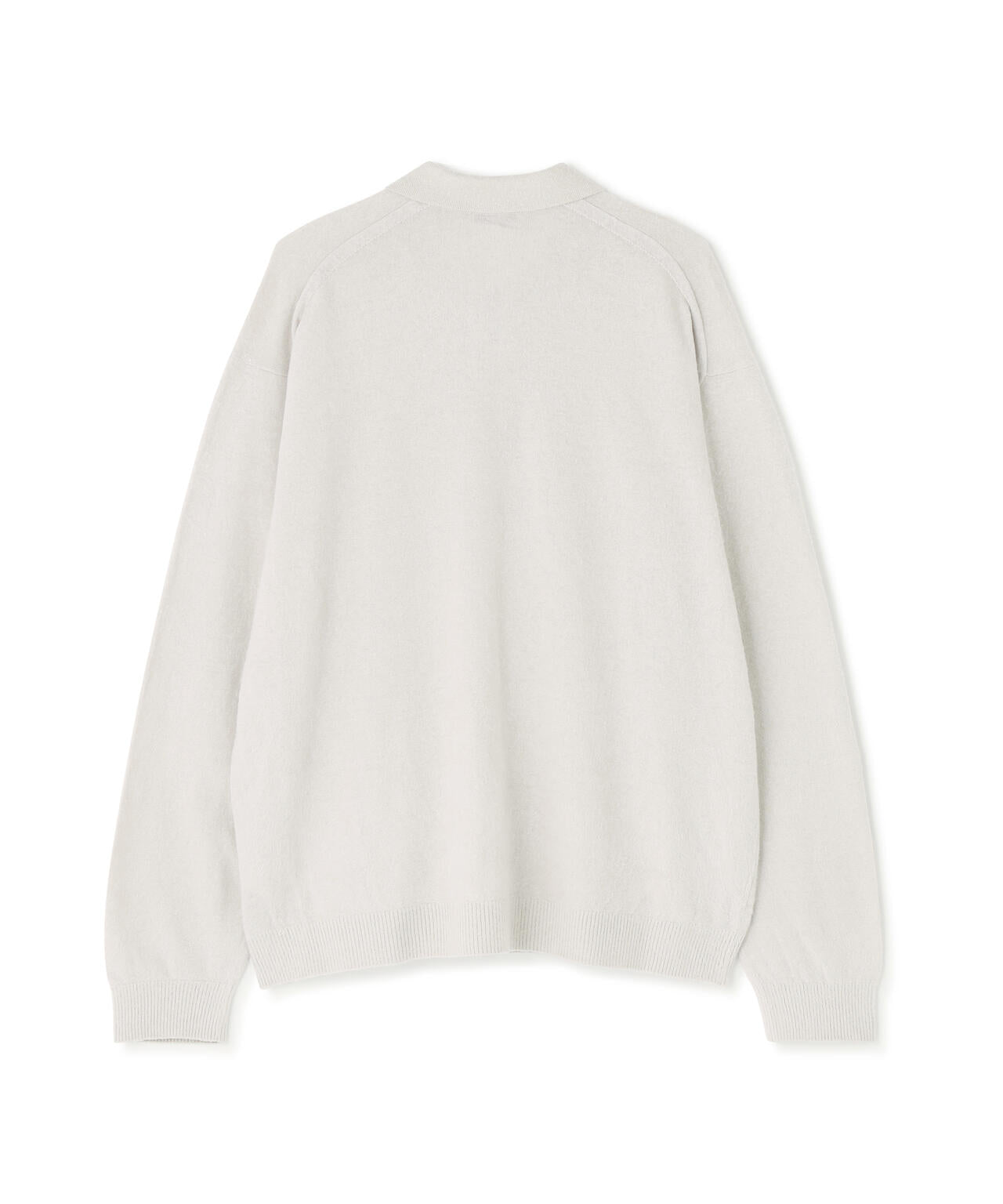 ATON / LINEN SHORT FUR ZIP UP POLO SWEATER