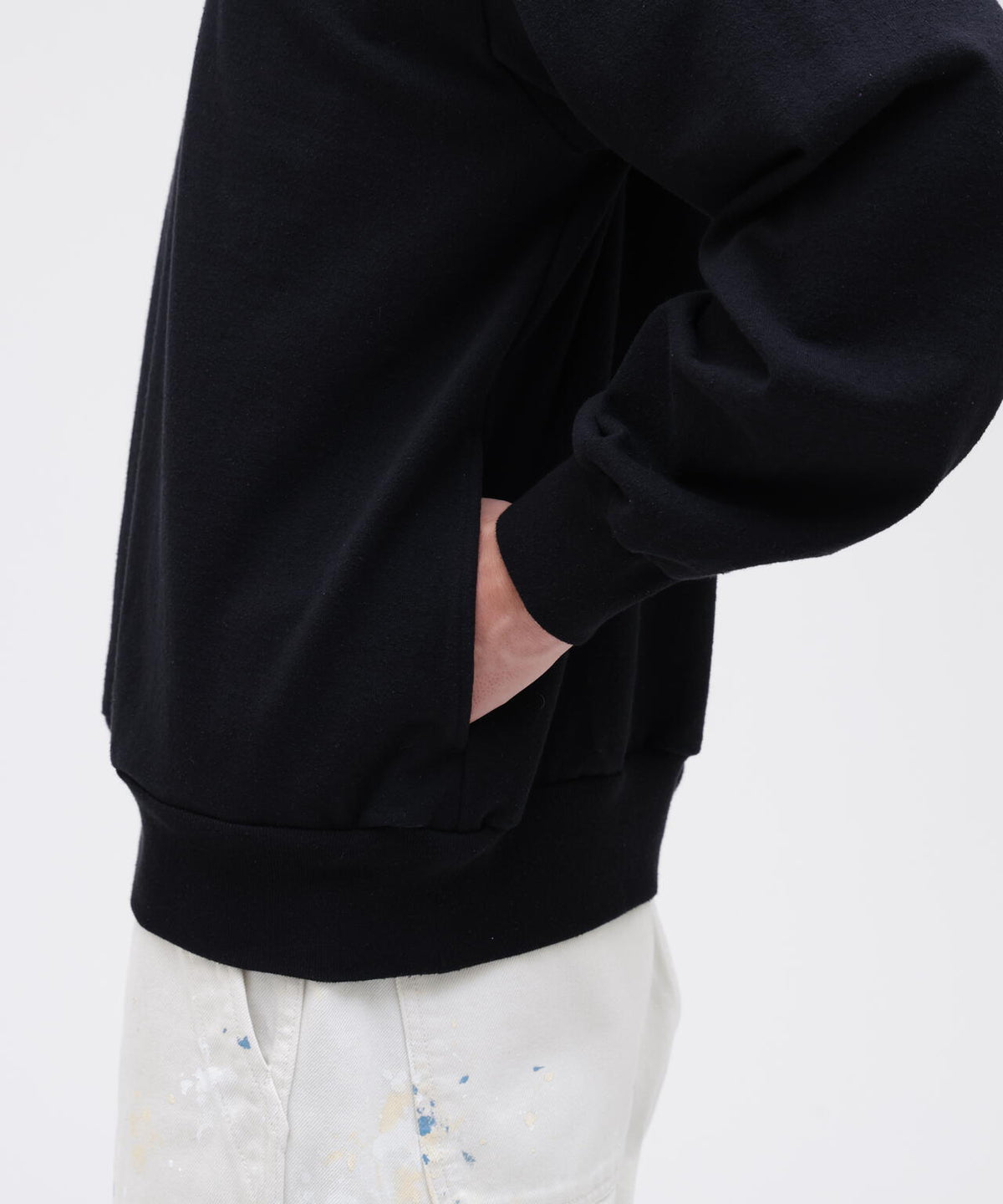 blurhms / COTTON SILK NEP HARF-ZIP PULLOVER