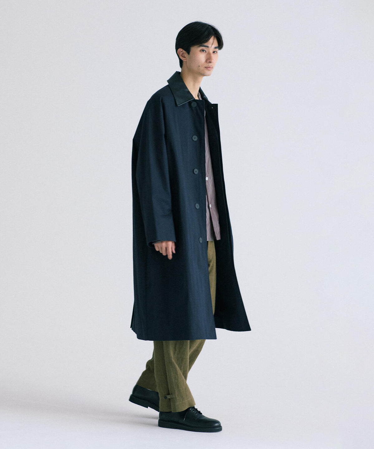 STUDIO NICHOLSON / WASHED WEATHER CLOTH TRENCH COAT