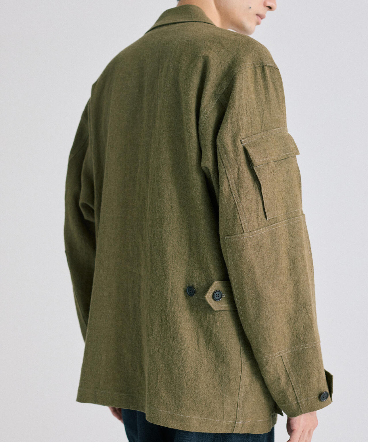 blurhmsROOTSTOCK / RAMIE LINEN WOOL SWEDISH BDU JACKET