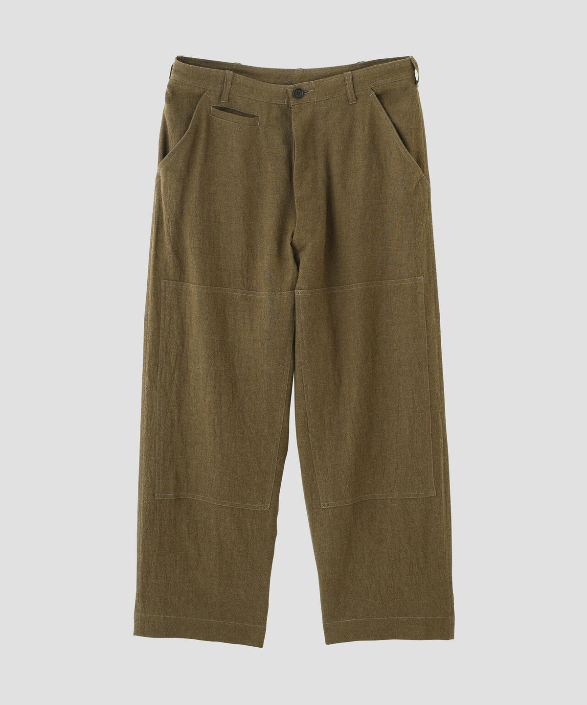 blurhmsROOTSTOCK / RAMIE LINEN WOOL DOUBLE-KNEE TROUSERS